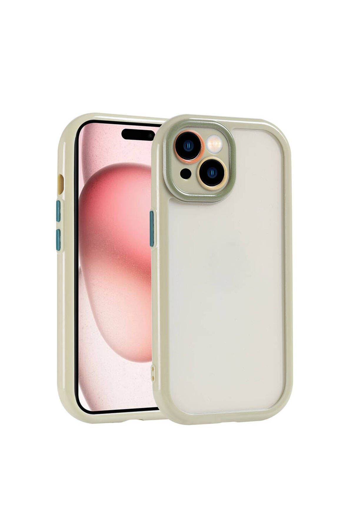 iPhone 15 Kılıf Kamera Korumalı Renkli Kenar ve Çerçeve Tasarımlı Zore Vitamin Kapak-Mürdüm
