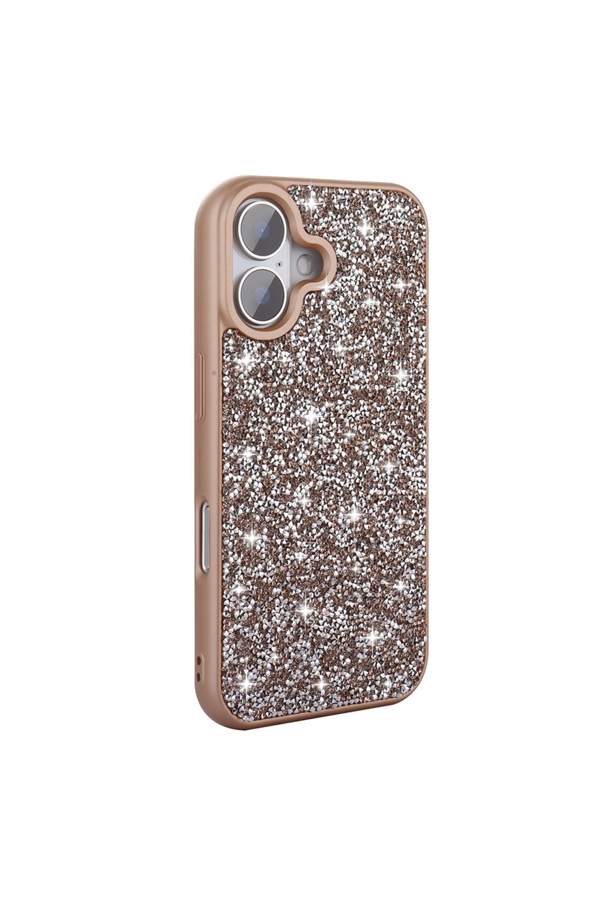 iPhone 16 Plus Kılıf Parlak Taşlı Tasarım Zore Pırlanta Kapak - Siyah