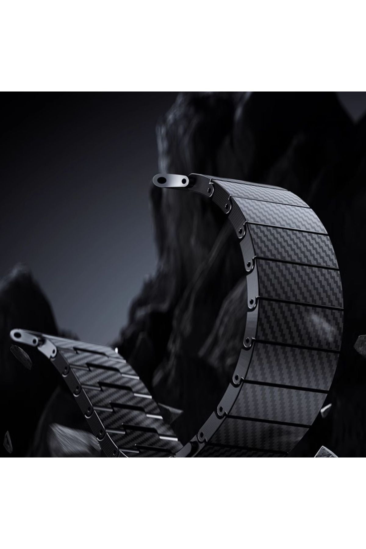Watch Ultra 49mm Uyumlu KRD-90 600D Karbon Fiber Zore Kordon-Siyah