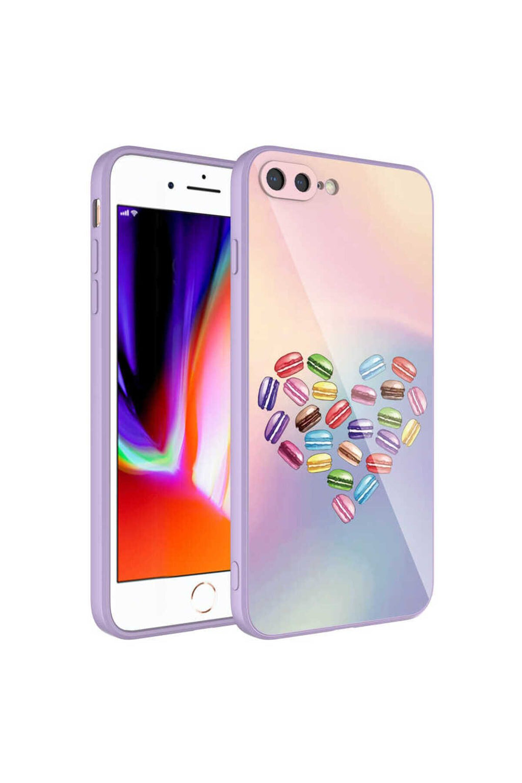 iPhone 8 Plus Kılıf Kamera Korumalı Desenli Sert Silikon Zore Epoksi Kapak - NO1