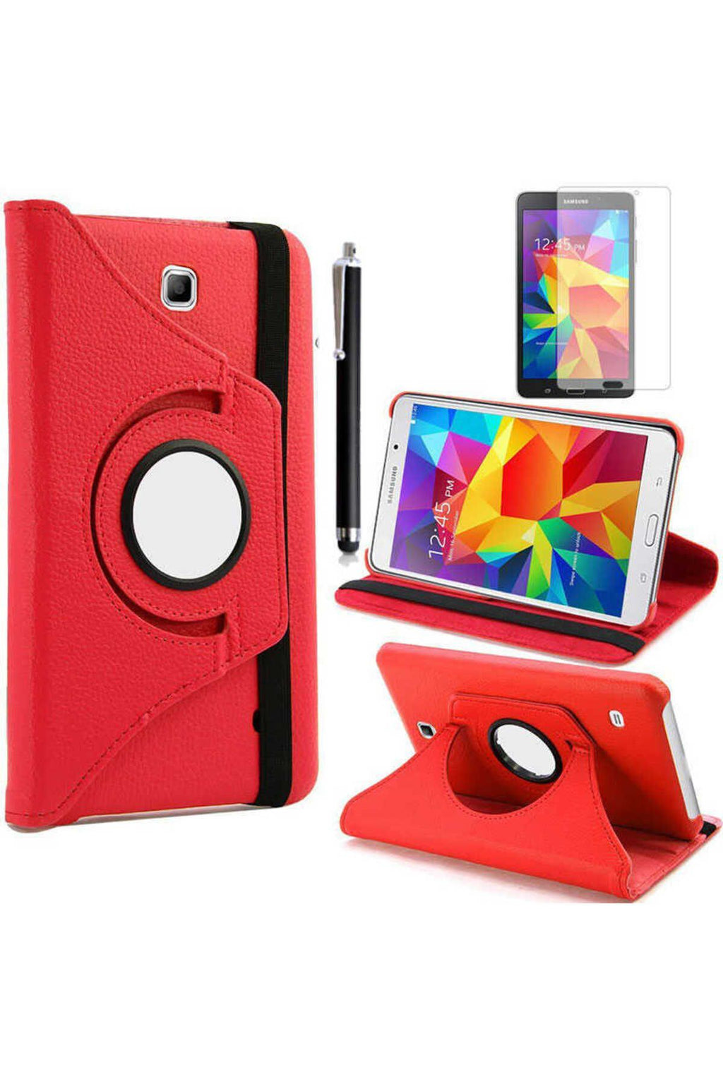 Galaxy Tab 4 7.0 T230  Uyumlu Zore Dönebilen Standlı Kılıf-Mavi