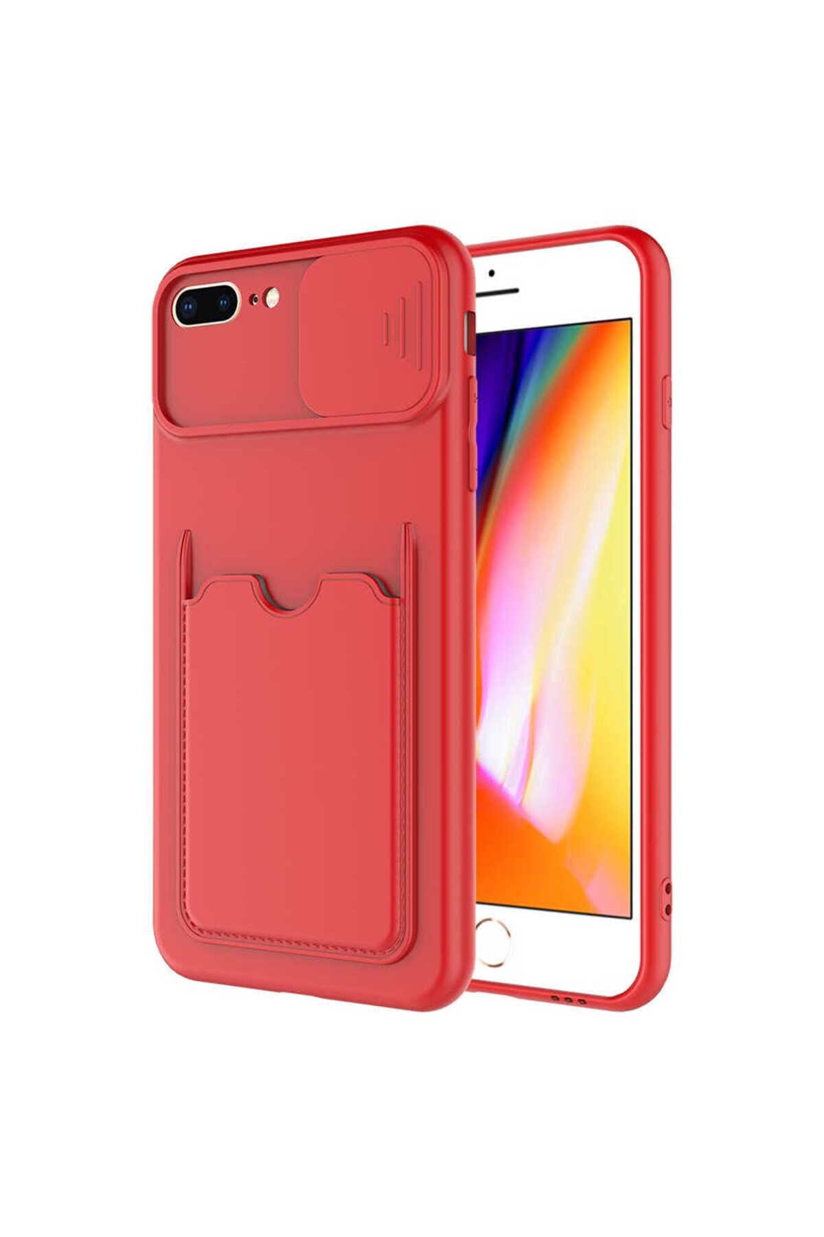 iPhone 8 Plus Kılıf Zore Kartix Kapak - Kırmızı