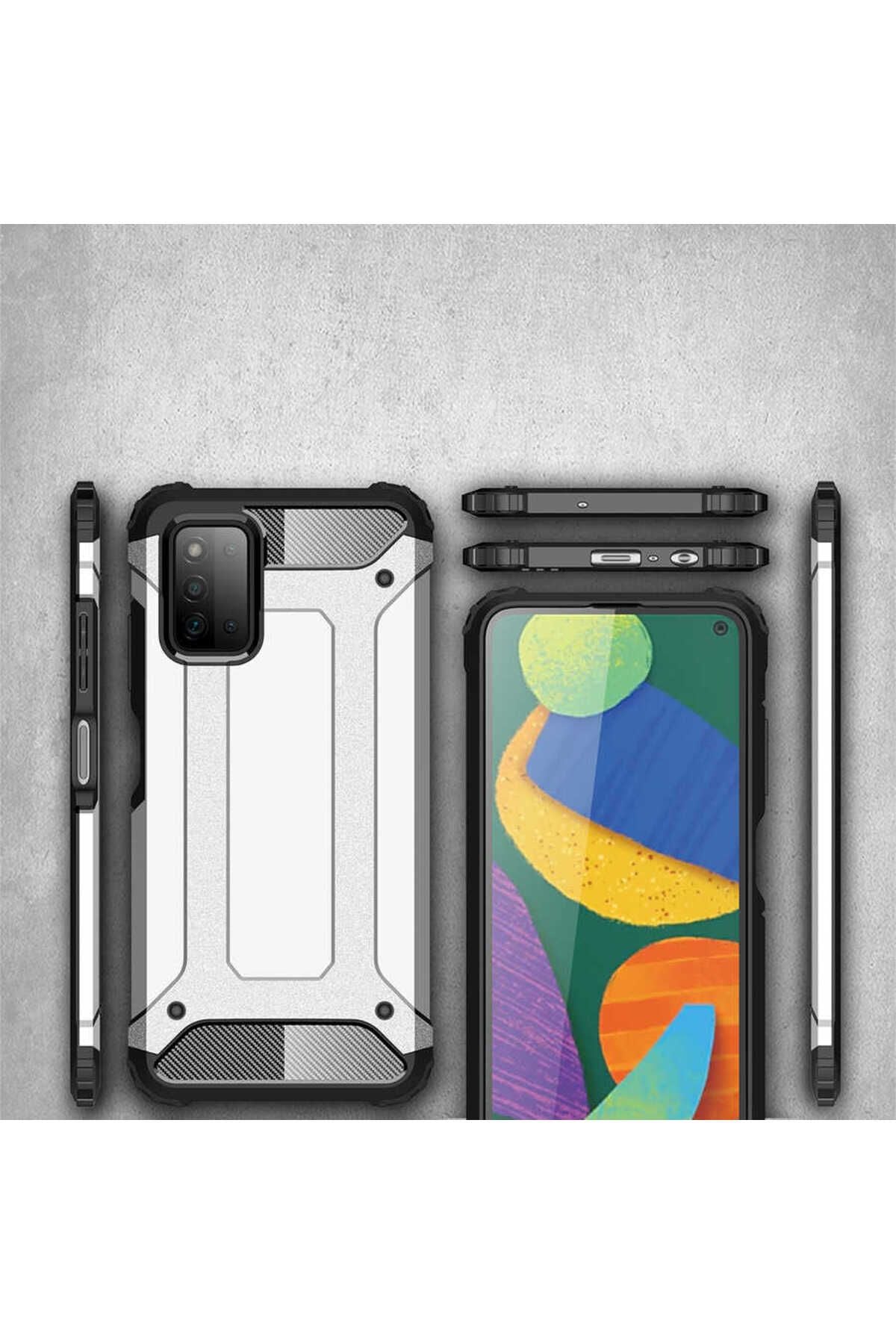 Galaxy A03S Kılıf Zore Crash Silikon Kapak - Gold