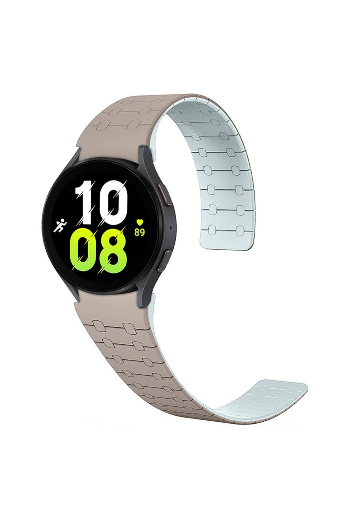 Galaxy Watch 6 40mm Zore KRD-111 20mm Çizgili Desenli Silikon Kordon-Siyah