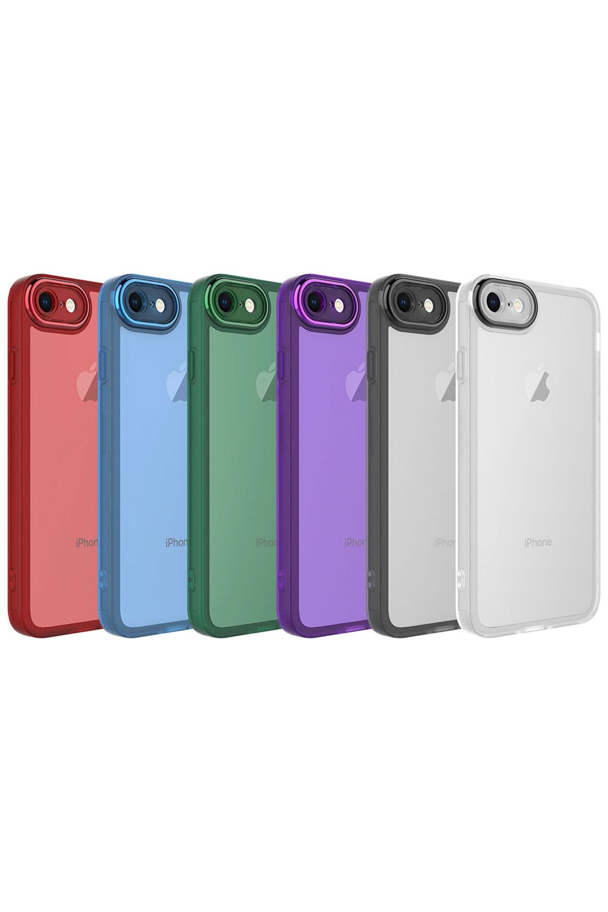 iPhone SE 2020 Kılıf Kamera Korumalı Transparan Zore Post Kapak - Siyah