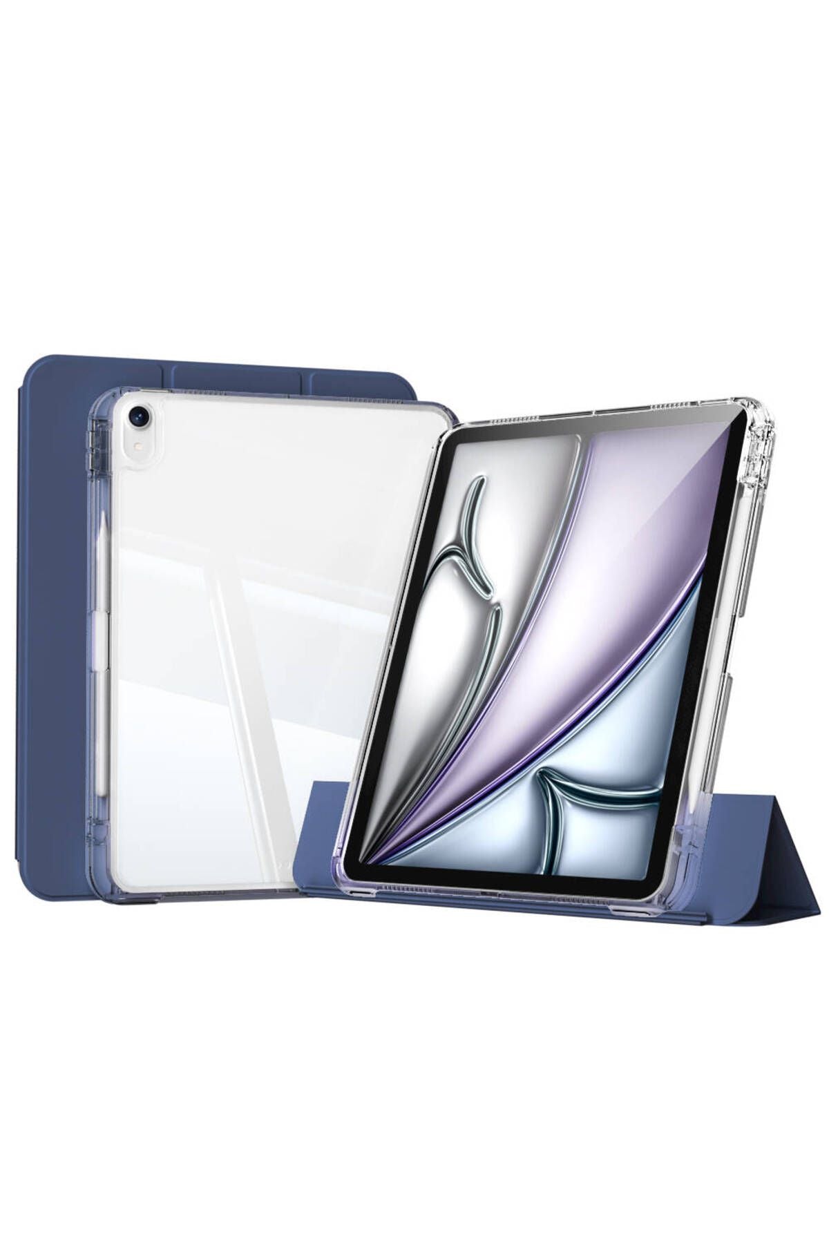 iPad Air 13 2024 Kılıf Magnetik Ayrılabilen Airbagli Zore Sliding Tablet Kılıfı - Pembe