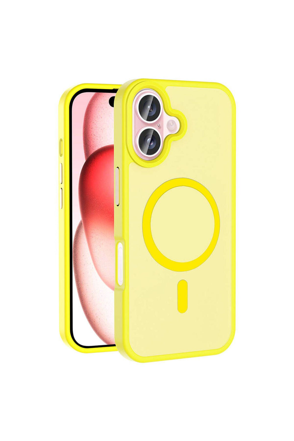 iPhone 16 Kılıf Magsafe Şarj Özellikli Mat Arka Yüzey Zore Sio Kapak-Açık Yeşil