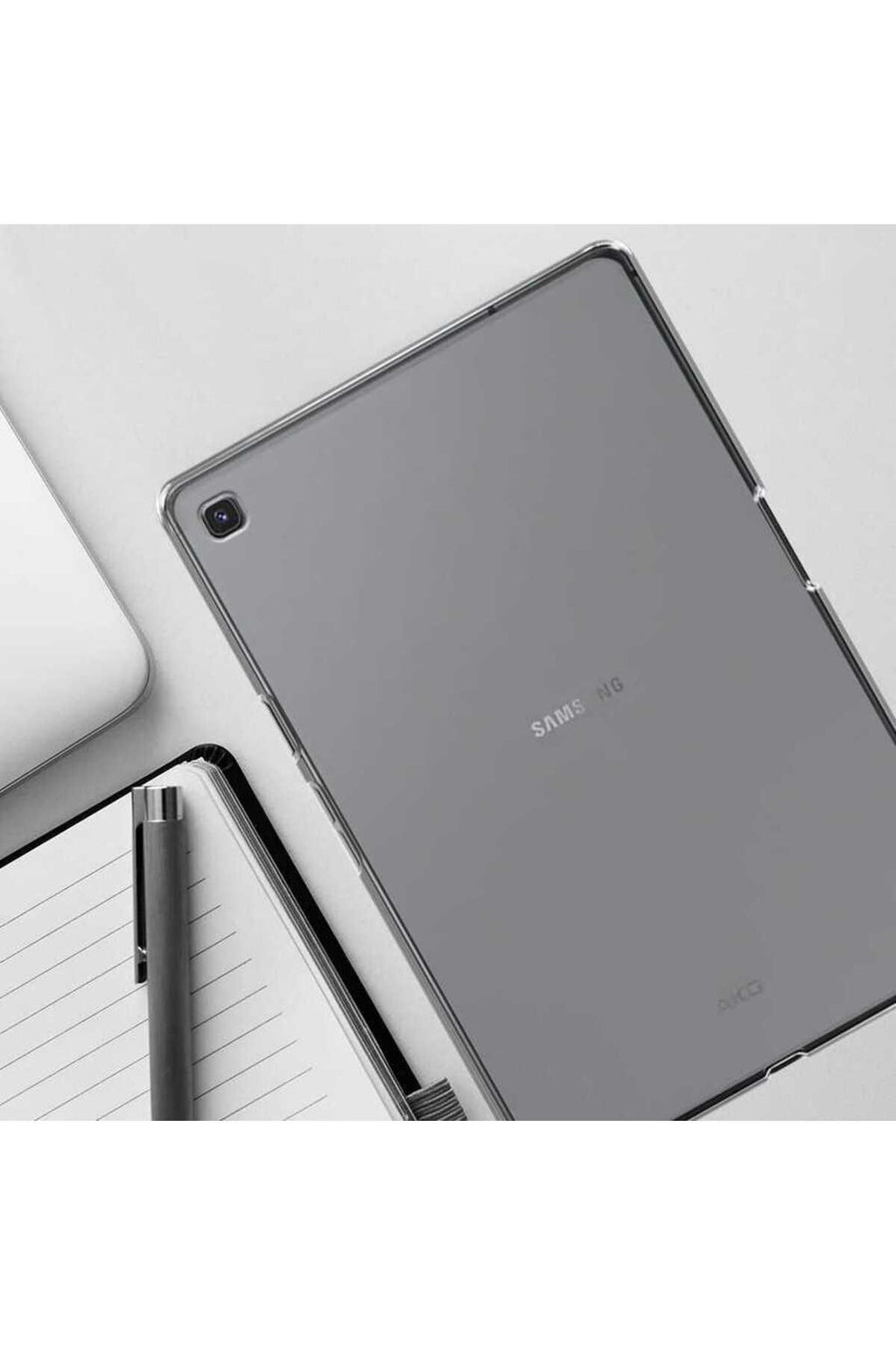 Galaxy T720 Tab S5E Kılıf  Uyumlu Zore Tablet Süper Silikon Kapak-Siyah