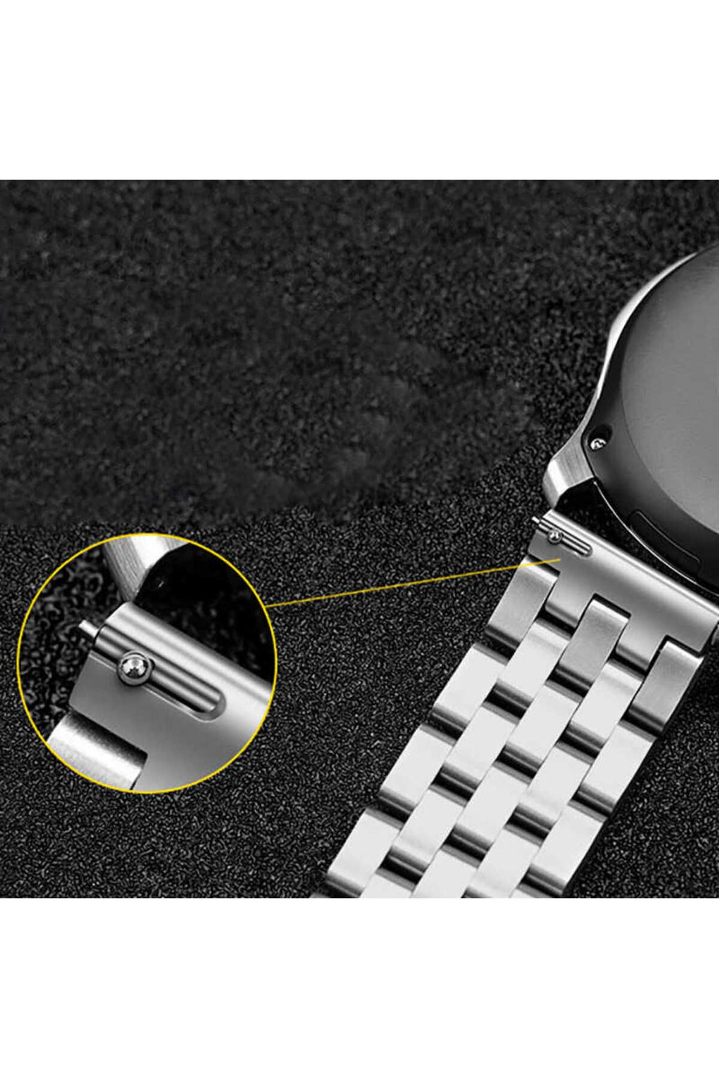 Galaxy Watch 46mm (22mm) Uyumlu KRD-20 Metal Zore Kordon-Gümüş
