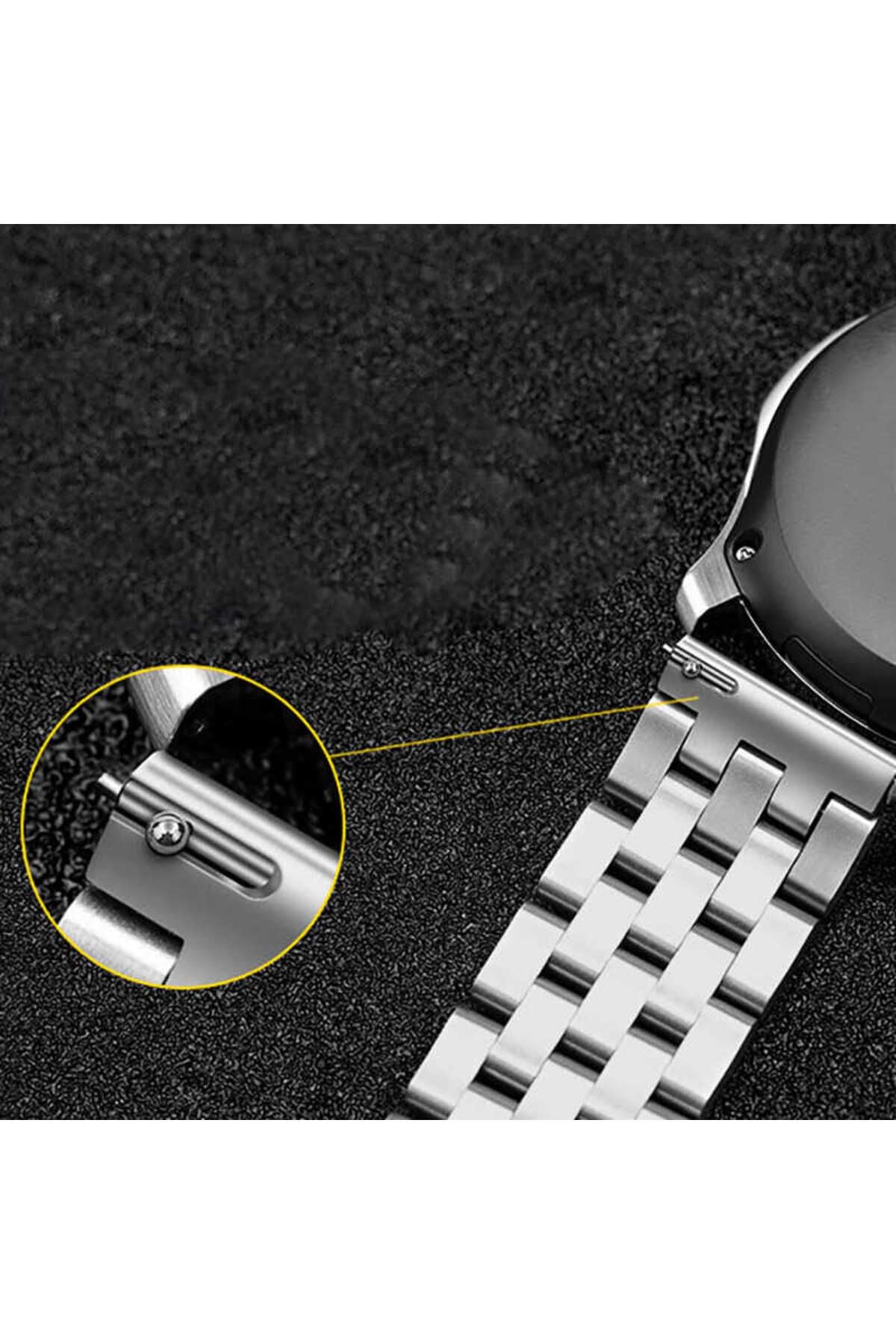 Galaxy Watch 46mm (22mm) Uyumlu KRD-20 Metal Zore Kordon-Gümüş
