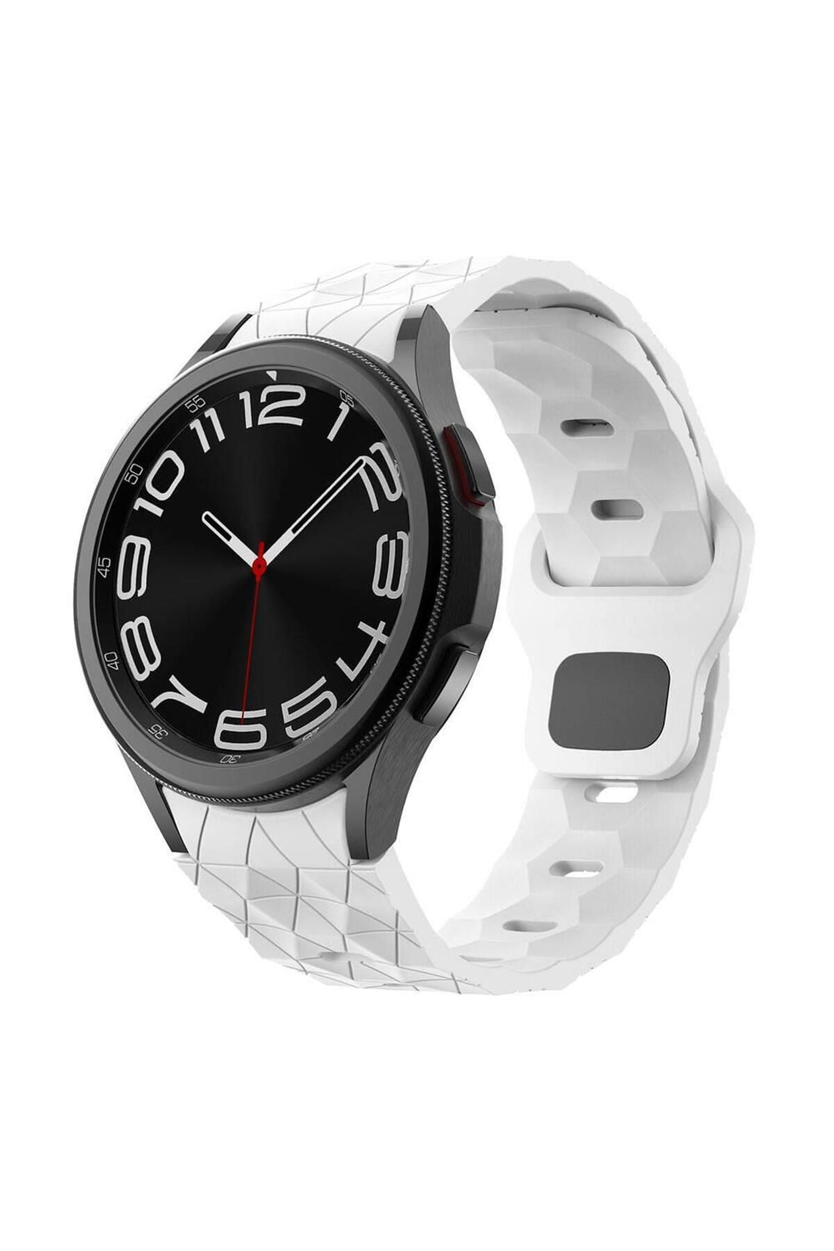 Galaxy Watch 6 44mm Zore KRD-116 20mm Futbol Desenli Spor Tasarımlı Silikon Kordon