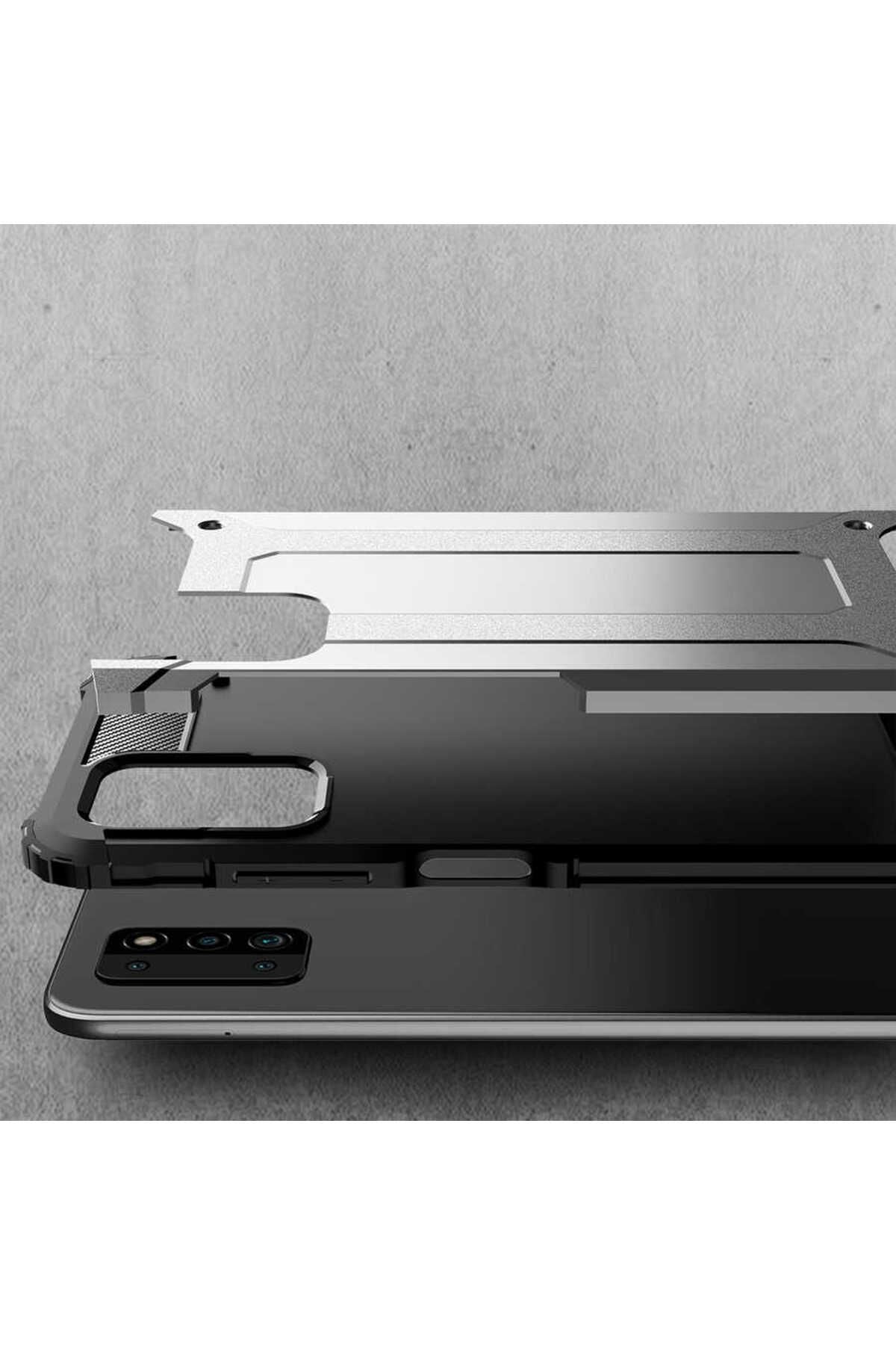 Galaxy A03S Kılıf Zore Crash Silikon Kapak - Mavi