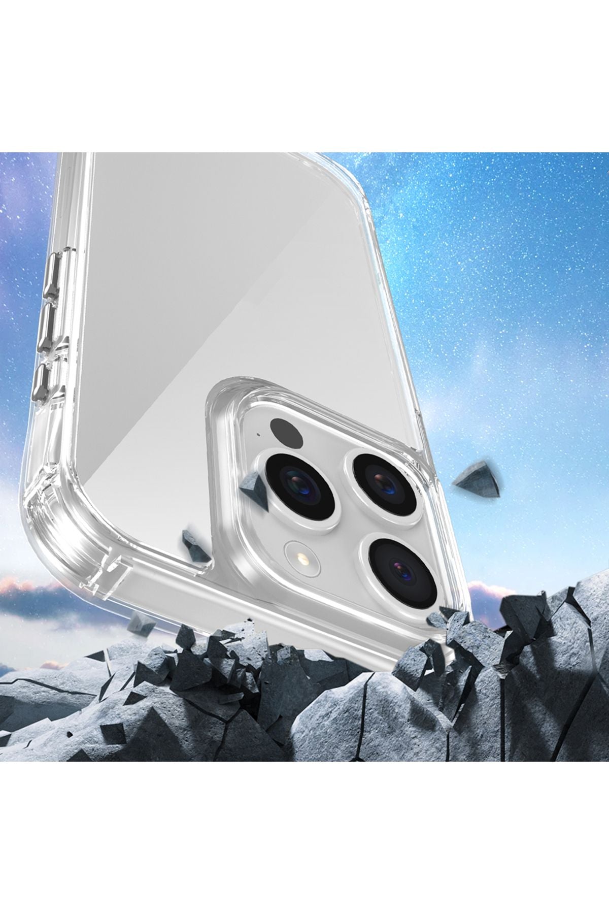 iPhone 15 Pro Max Kılıf Airbagli Takılabilir Askı Aparatlı Zore Snap Silikon Kapak - Şeffaf