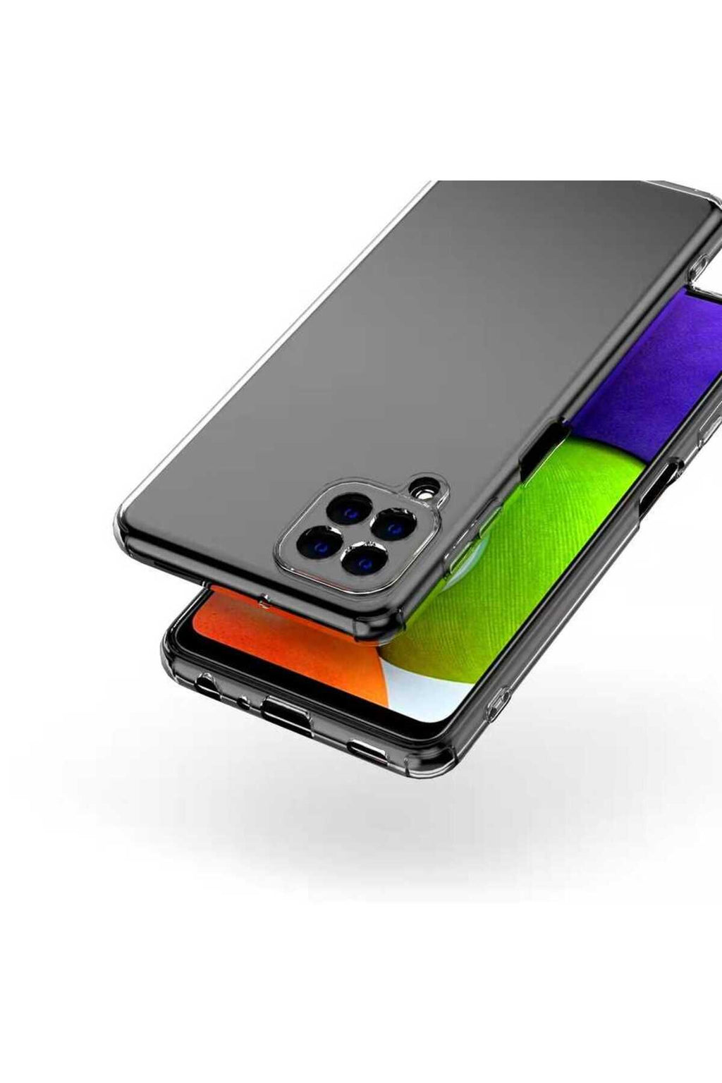 Galaxy A22 4G Kılıf Zore Kamera Korumalı Süper Silikon Kapak - Renksiz