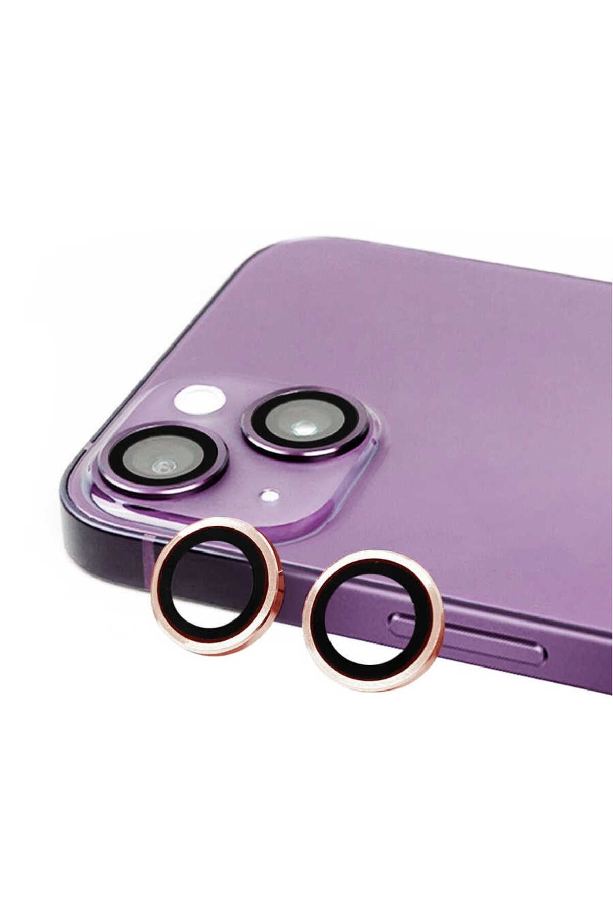 iPhone 14 Plus Uyumlu Zore CL-07 Kamera Lens Koruyucu-Rose Gold