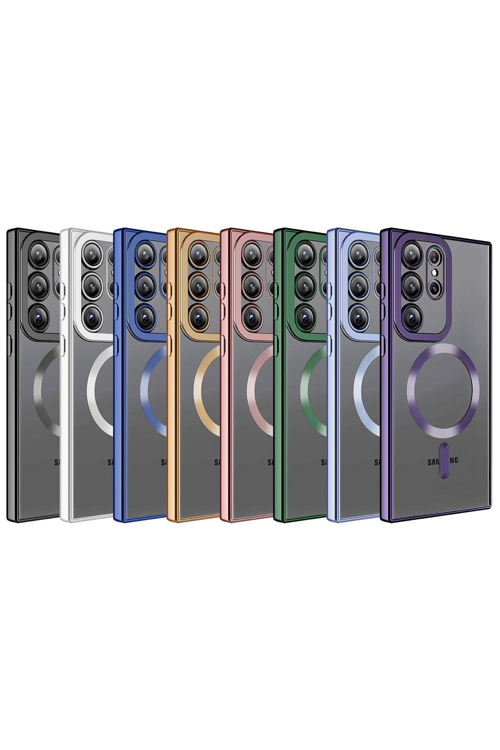 Galaxy S23 Ultra Uyumlu Magsafe Wireless Şarj Özellikli Zore Setro Silikon-Gümüş