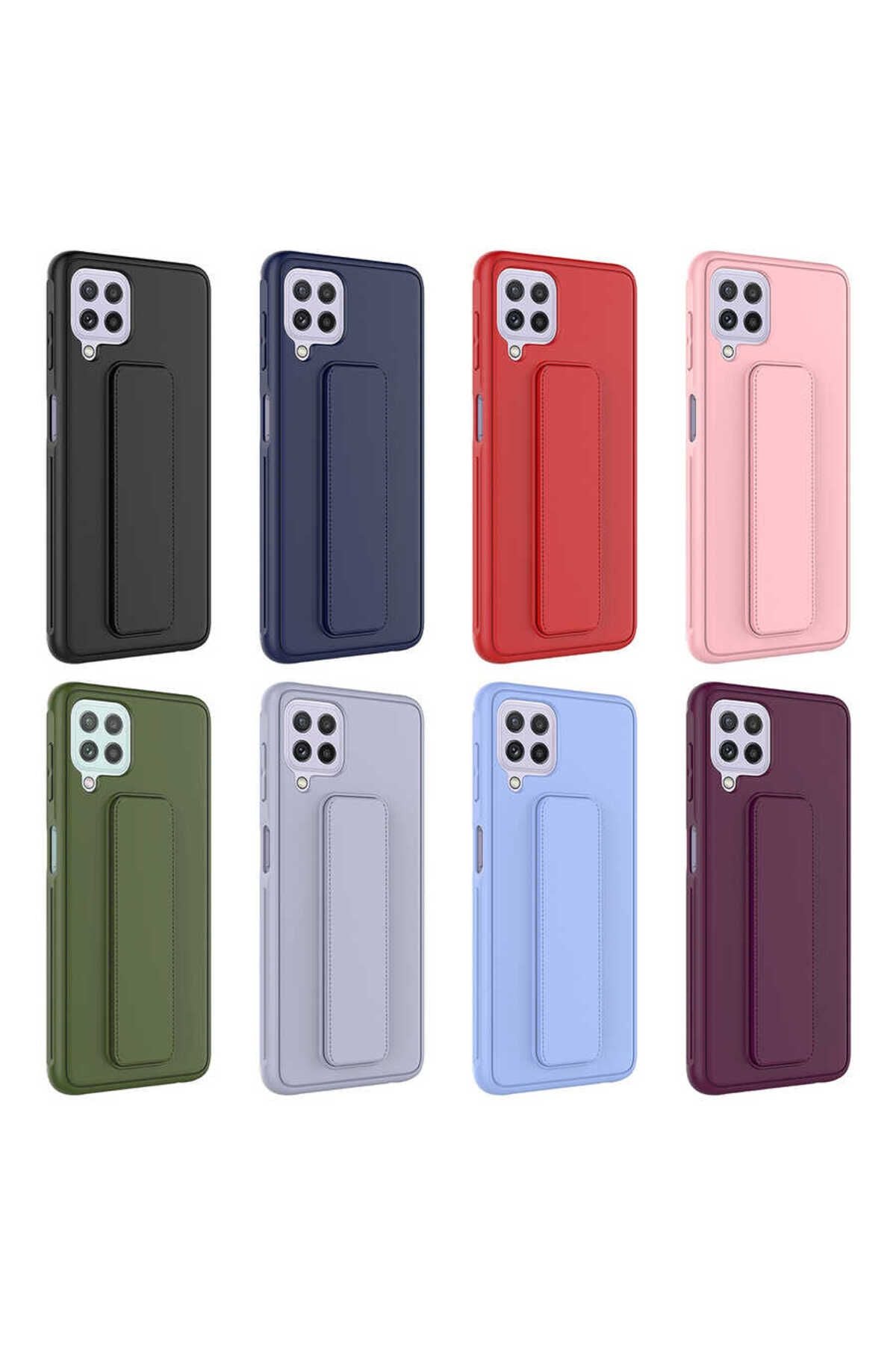 Galaxy A22 4G Kılıf Zore Qstand Kapak - Koyu Yeşil