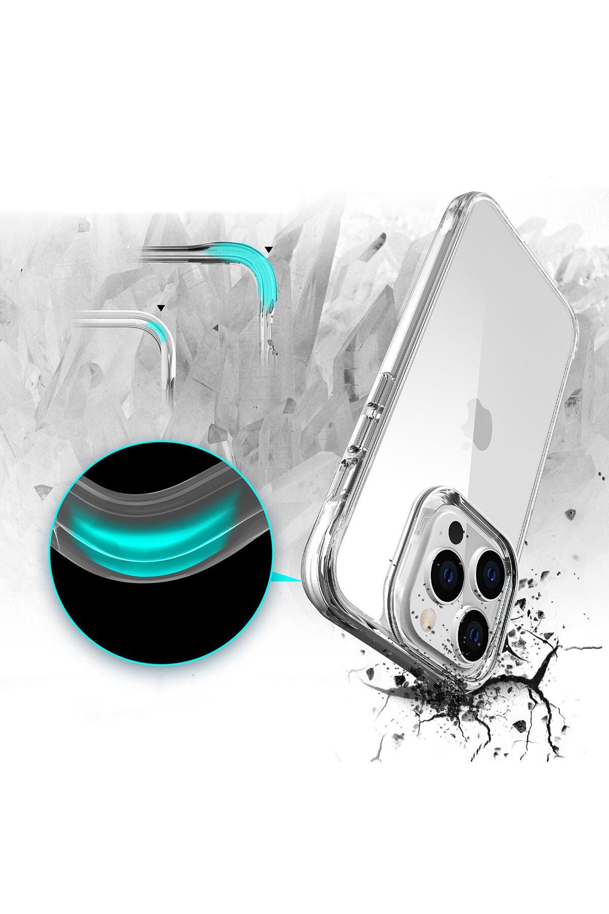 iPhone 14 Pro Max Uyumlu Zore Şeffaf Ultra İnce AiHTTg Tasarımlı Okka Kılıf-Renksiz