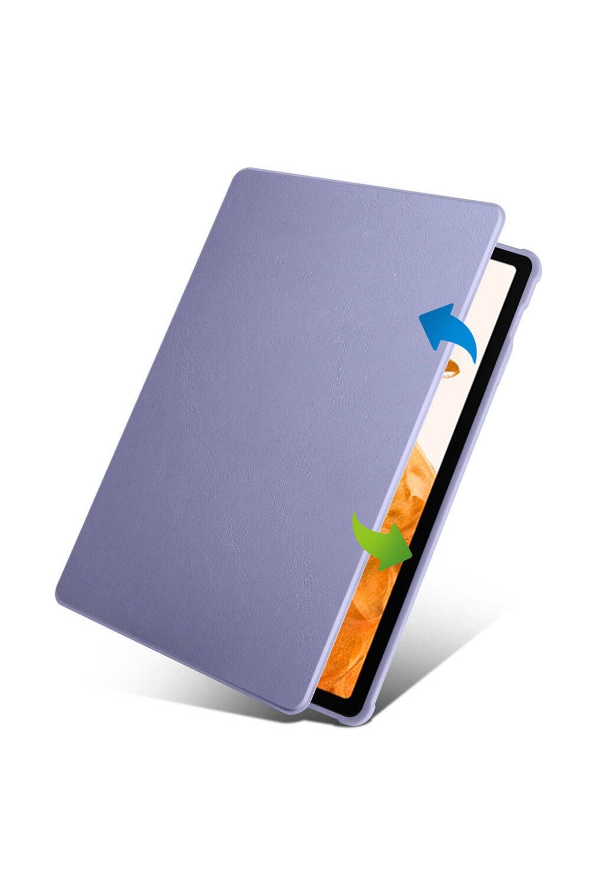 Galaxy Tab S9 Plus Kılıf Uyumlu Termik Kalem Bölmeli Dönebilen Standlı Kılıf-Lavendery Gray