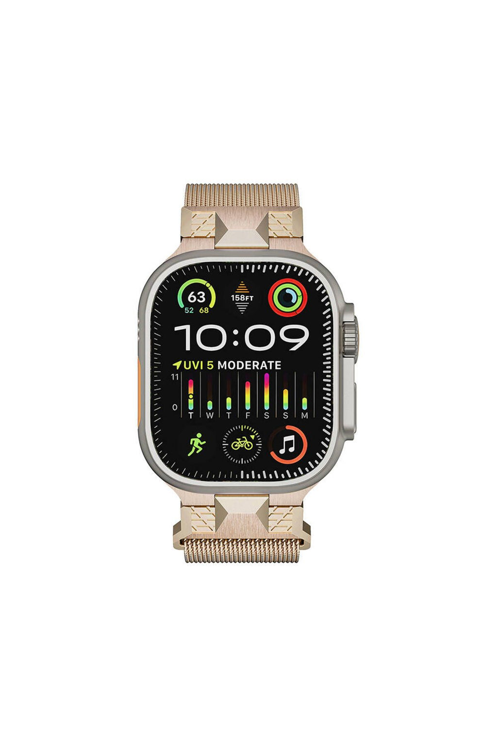 Apple Watch Ultra 49mm Zore KRD-107 Metal Hasır Kordon-Gümüş