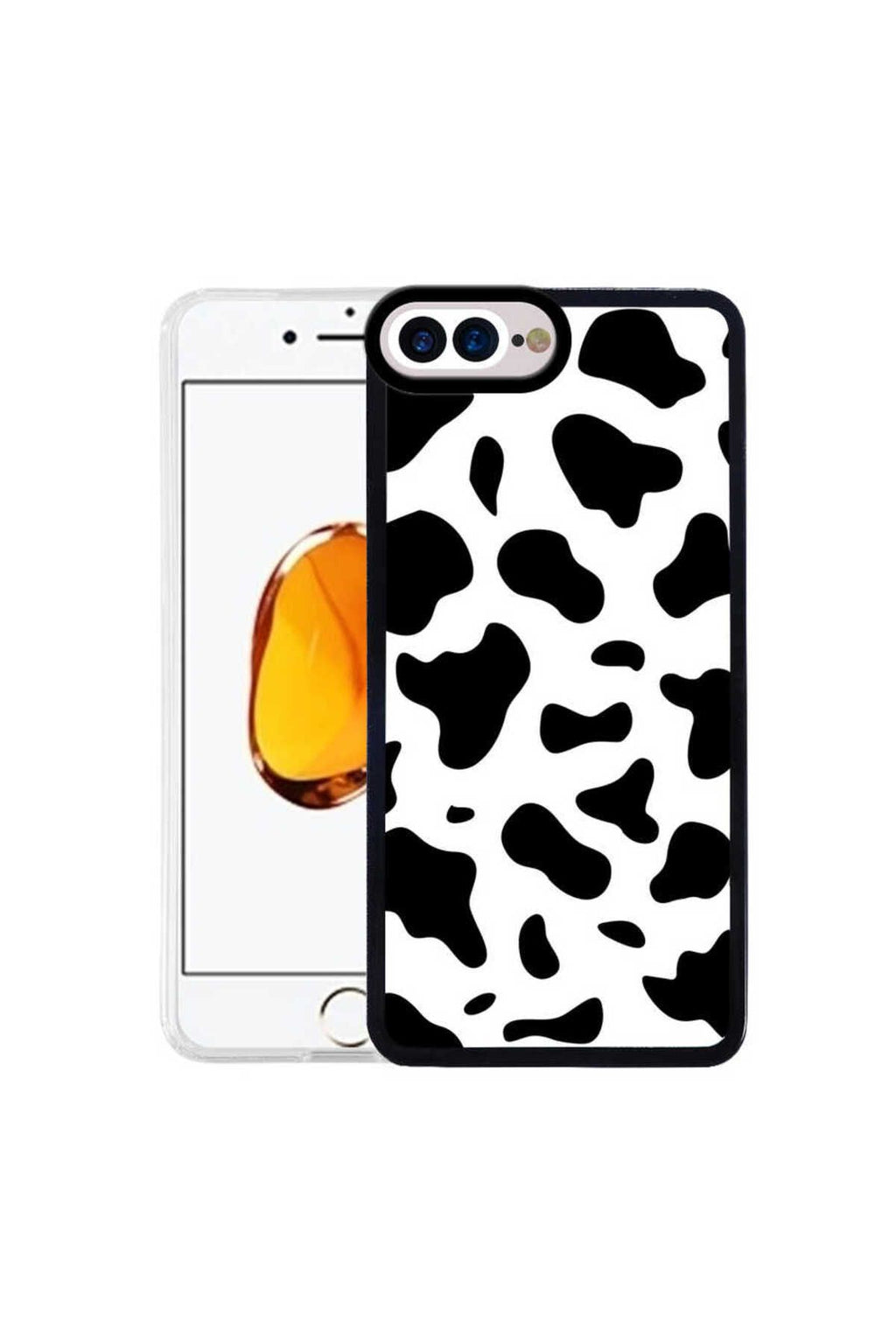 iPhone 8 Plus Kılıf Zore M-Fit Desenli Kapak - Cow No1