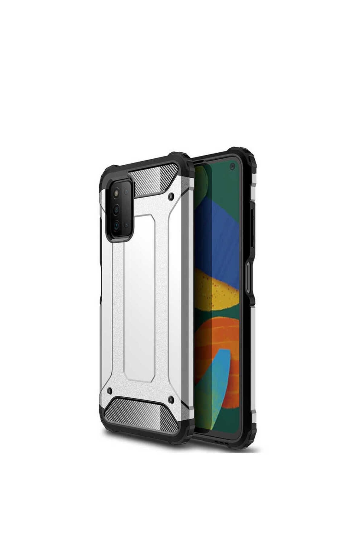 Galaxy A03S Kılıf Zore Crash Silikon Kapak - Mavi