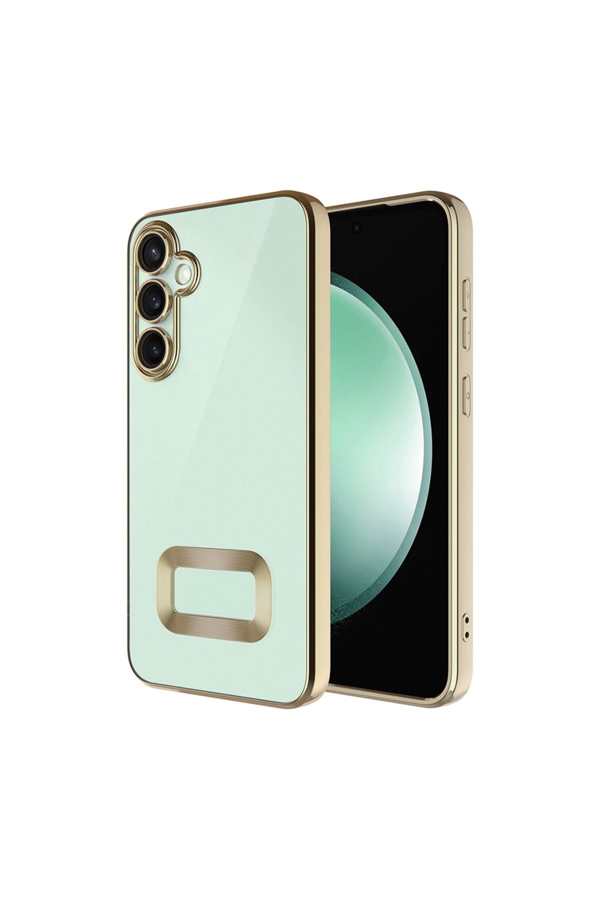 Galaxy A16 Uyumlu Kılıf Kamera Korumalı Logo Gösteren Zore Omega Kapak-Gold