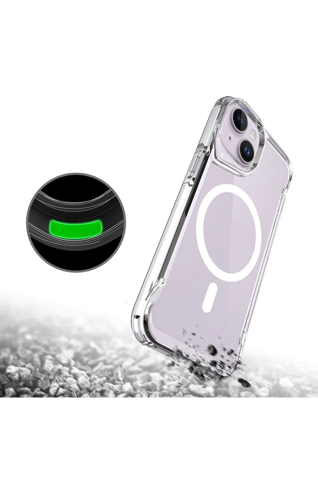 iPhone 15 Uyumlu Zore Magsafe Şarj Özellikli T-Max Magsafe Kılıf-Renksiz