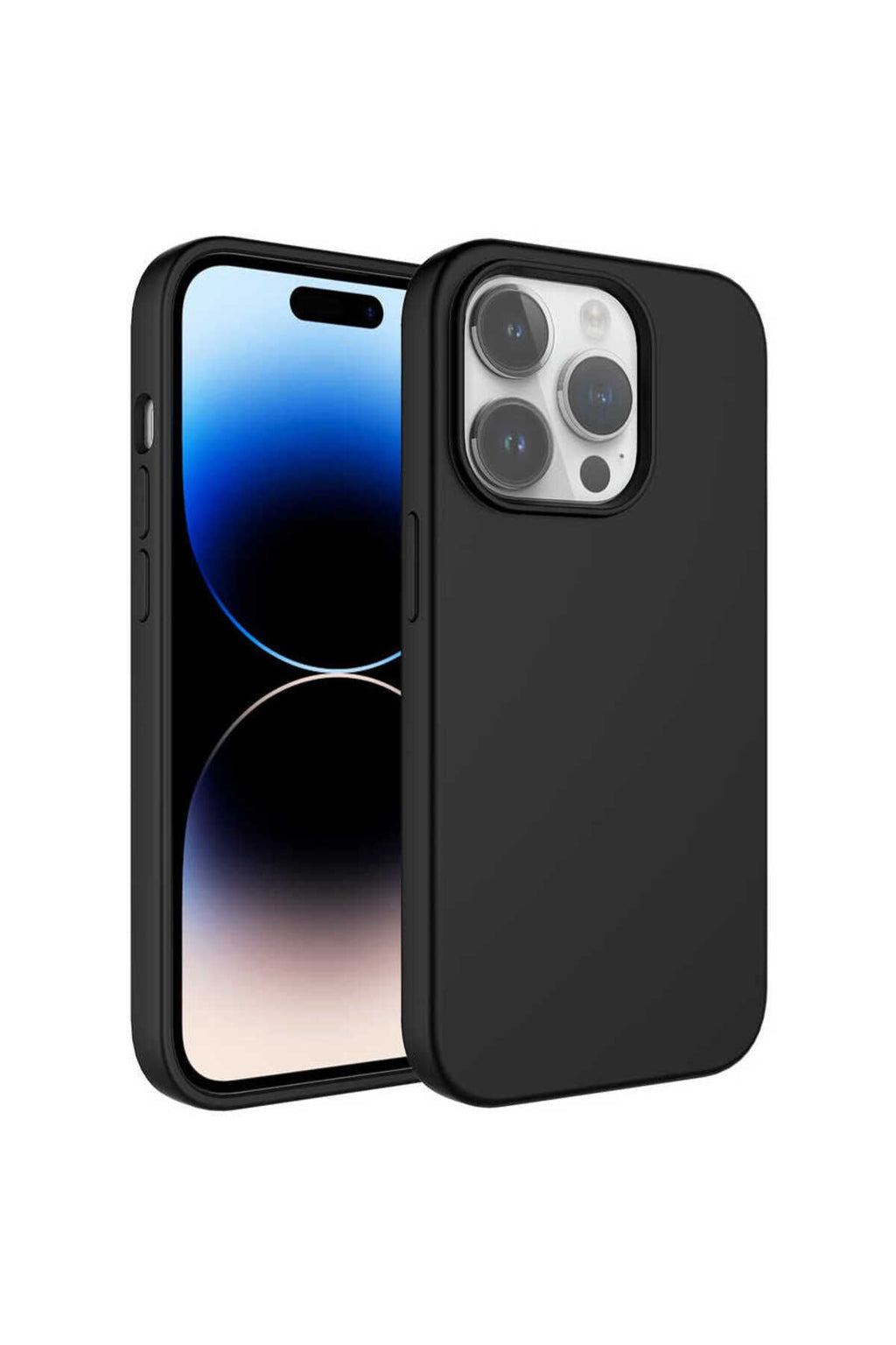 iPhone 14 Pro Uyumlu Sıvı Teknolojili Silinebilir Sert Zore Kivi Kılıf-Siyah