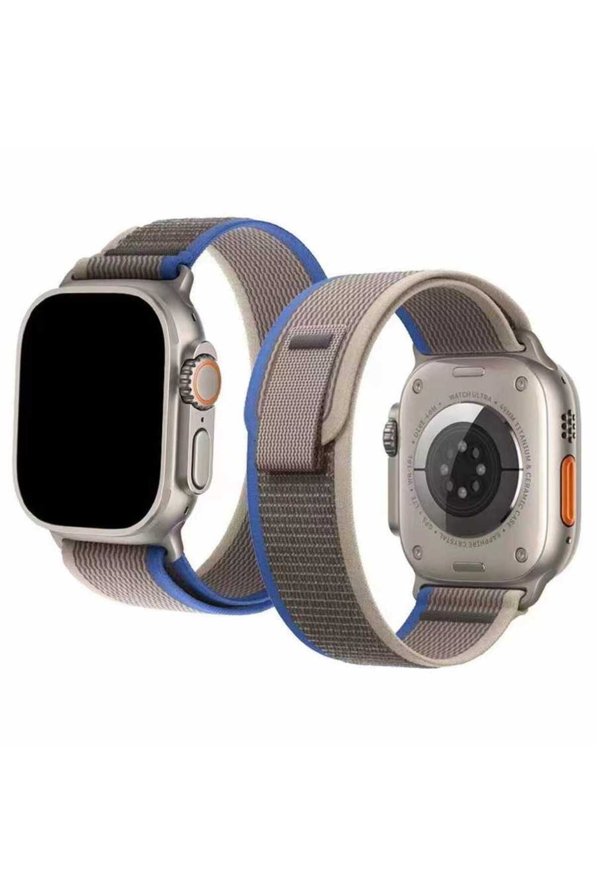 Watch Ultra 49mm Uyumlu KRD-77 Hasır Zore Kordon-Beyaz-Sarı