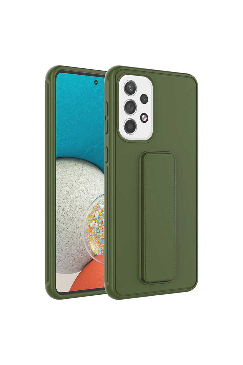 Galaxy A33 5G Kılıf Zore Qstand Kapak - Koyu Yeşil