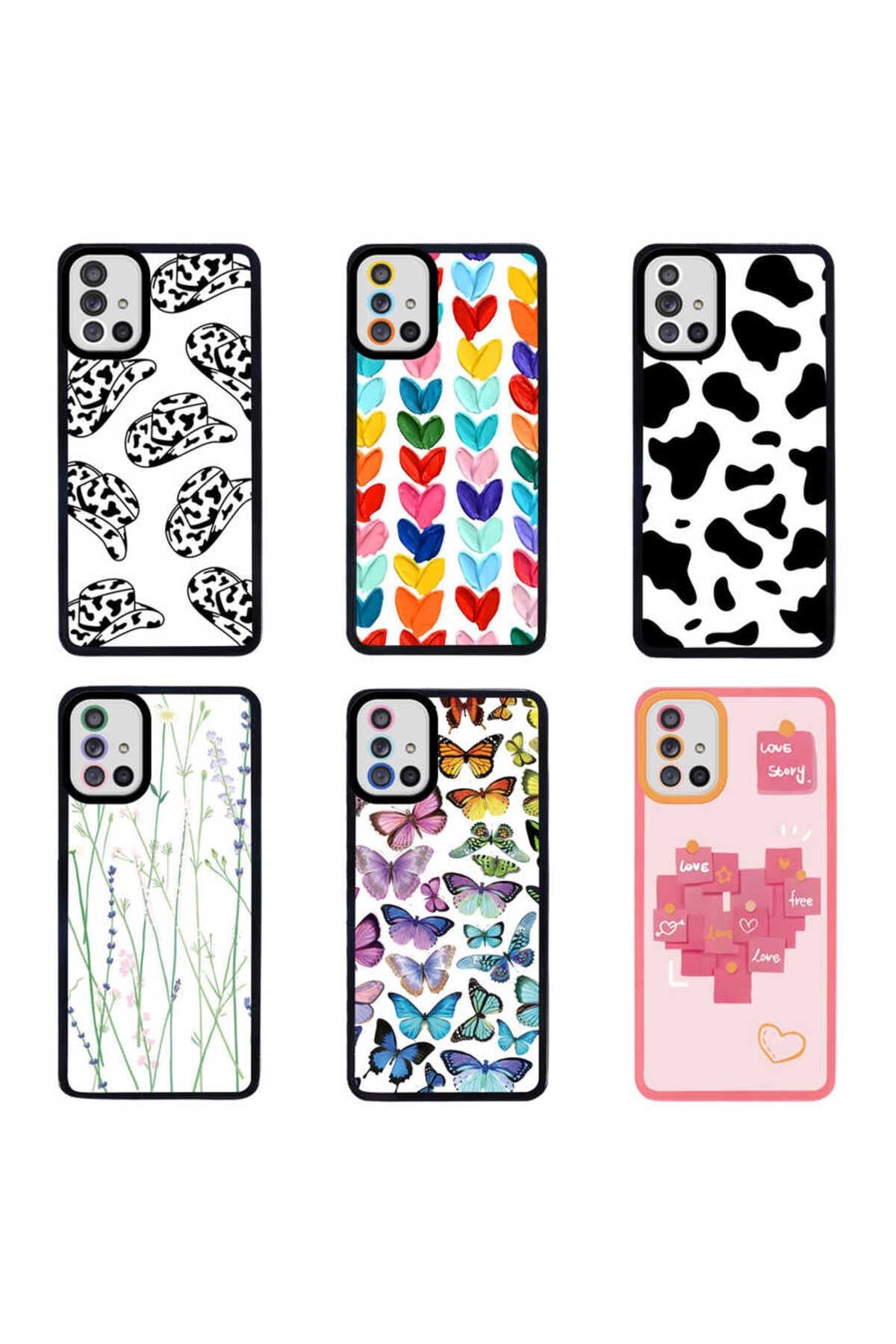 Galaxy A51 Kılıf WNX M-Fit Desenli Kapak - Heart No6