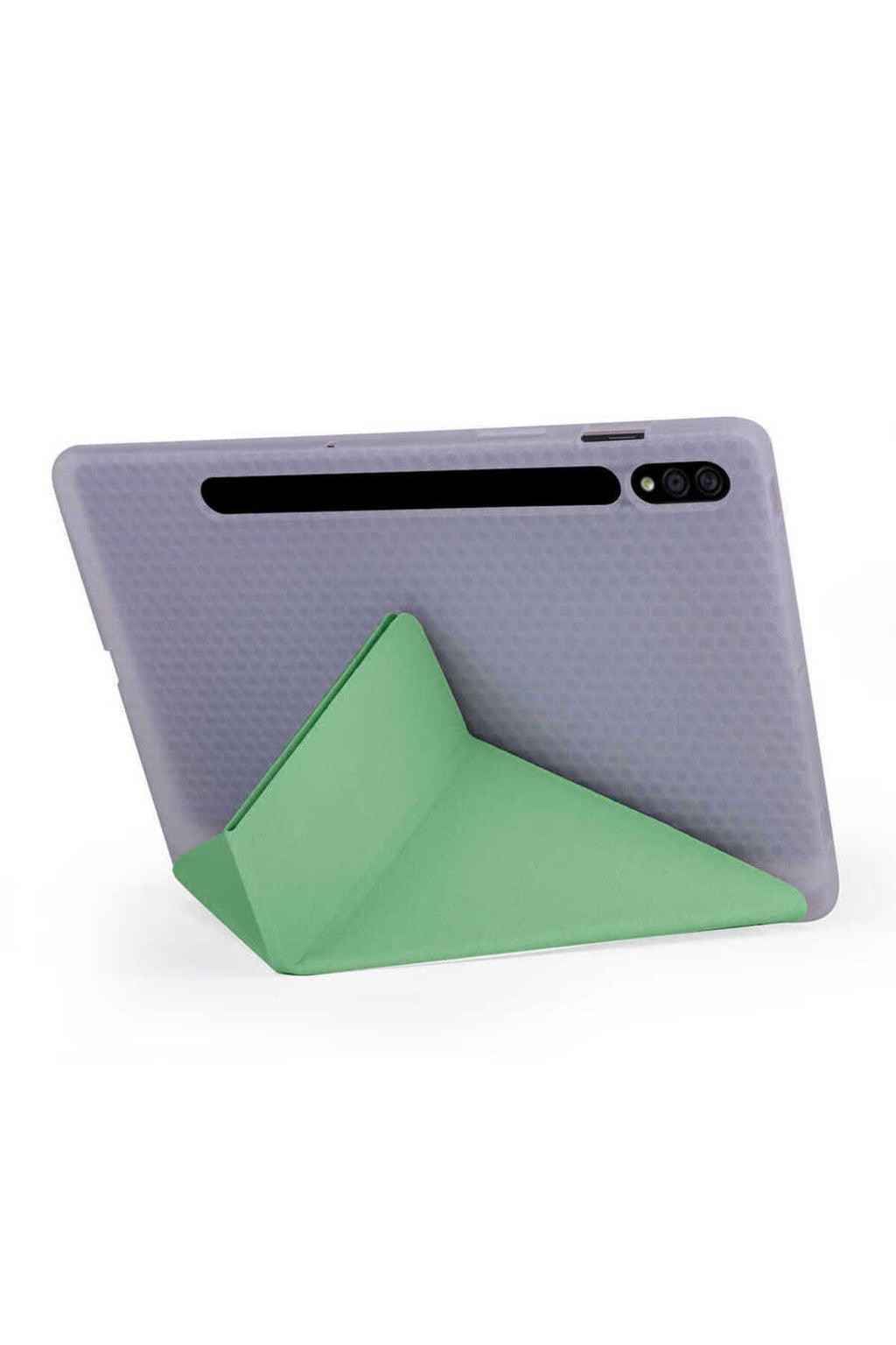 Galaxy Tab S7 T870 Kılıf  Uyumlu Zore Tri Folding Kalem Bölmeli Standlı Kılıf-Açık Yeşil