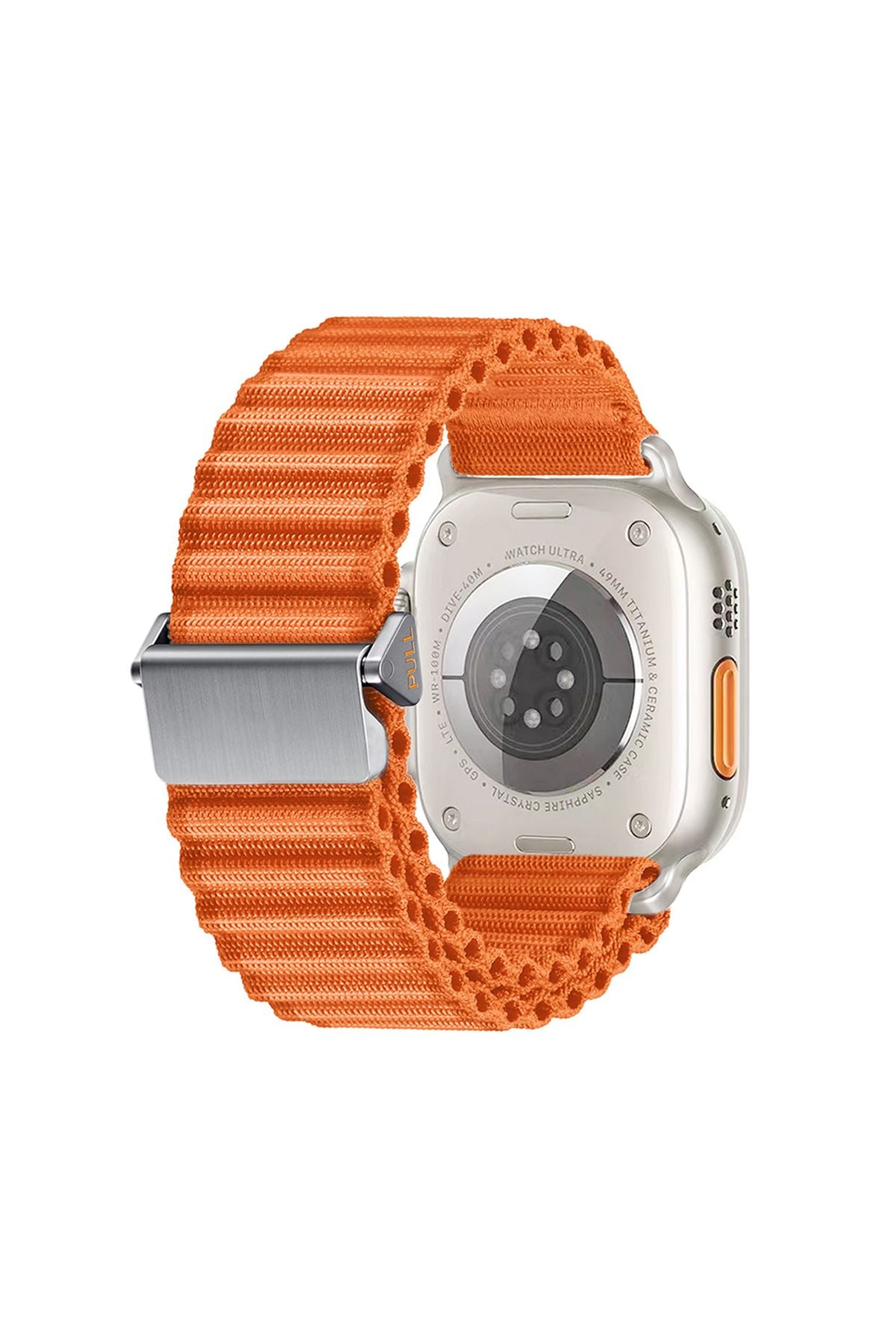 Watch Ultra 49mm Uyumlu Zore KRD-123 Naylon Kumaş Hasır Örgülü Kordon-Beyaz