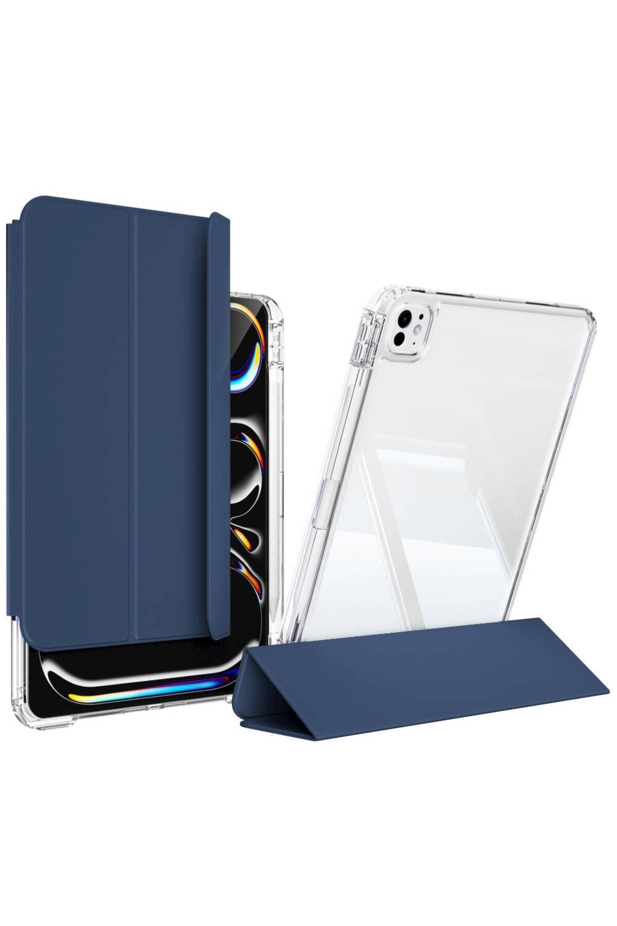 iPad Pro 11 2024 Kılıf Magnetik Ayrılabilen Airbagli Zore Sliding Tablet Kılıfı - Gri