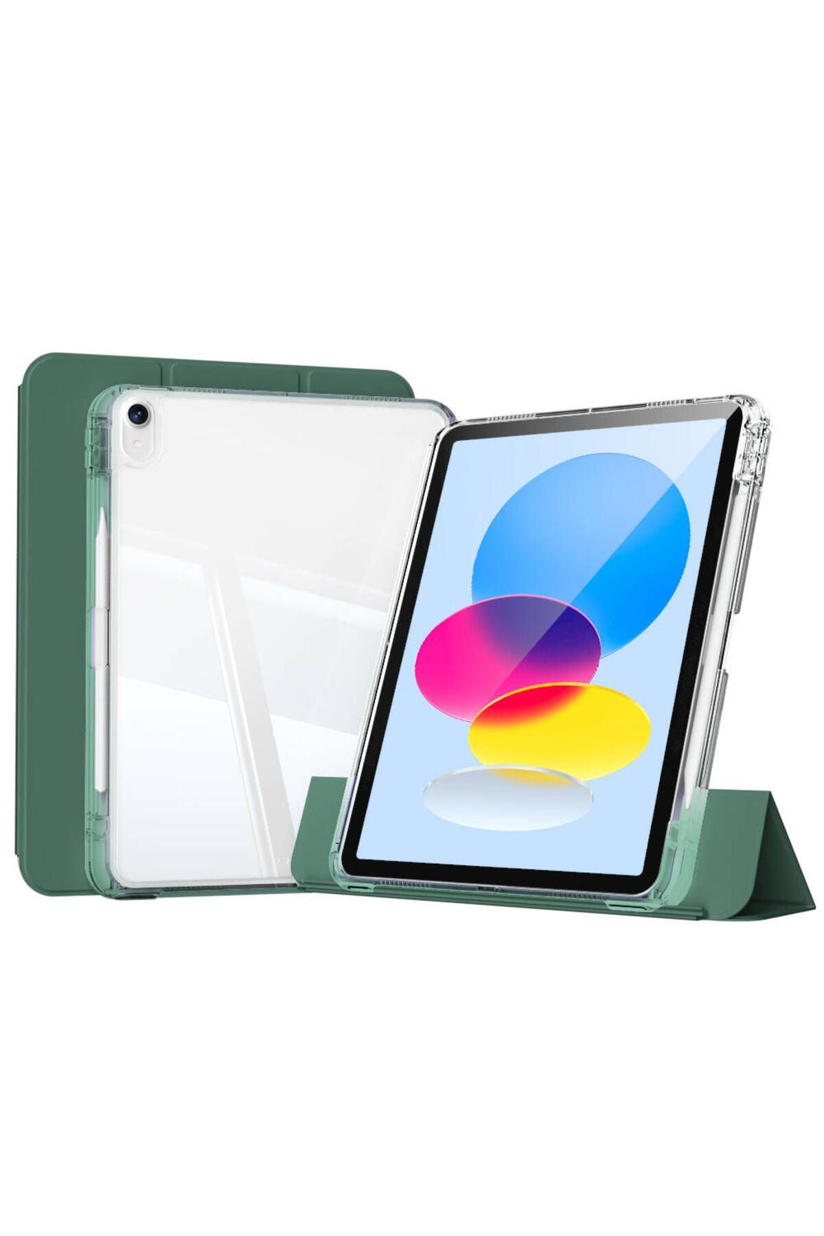 iPad 10.9 2022 (10.Nesil) Kılıf Magnetik Ayrılabilen Airbagli Zore Sliding Tablet Kılıfı - Koyu Ye