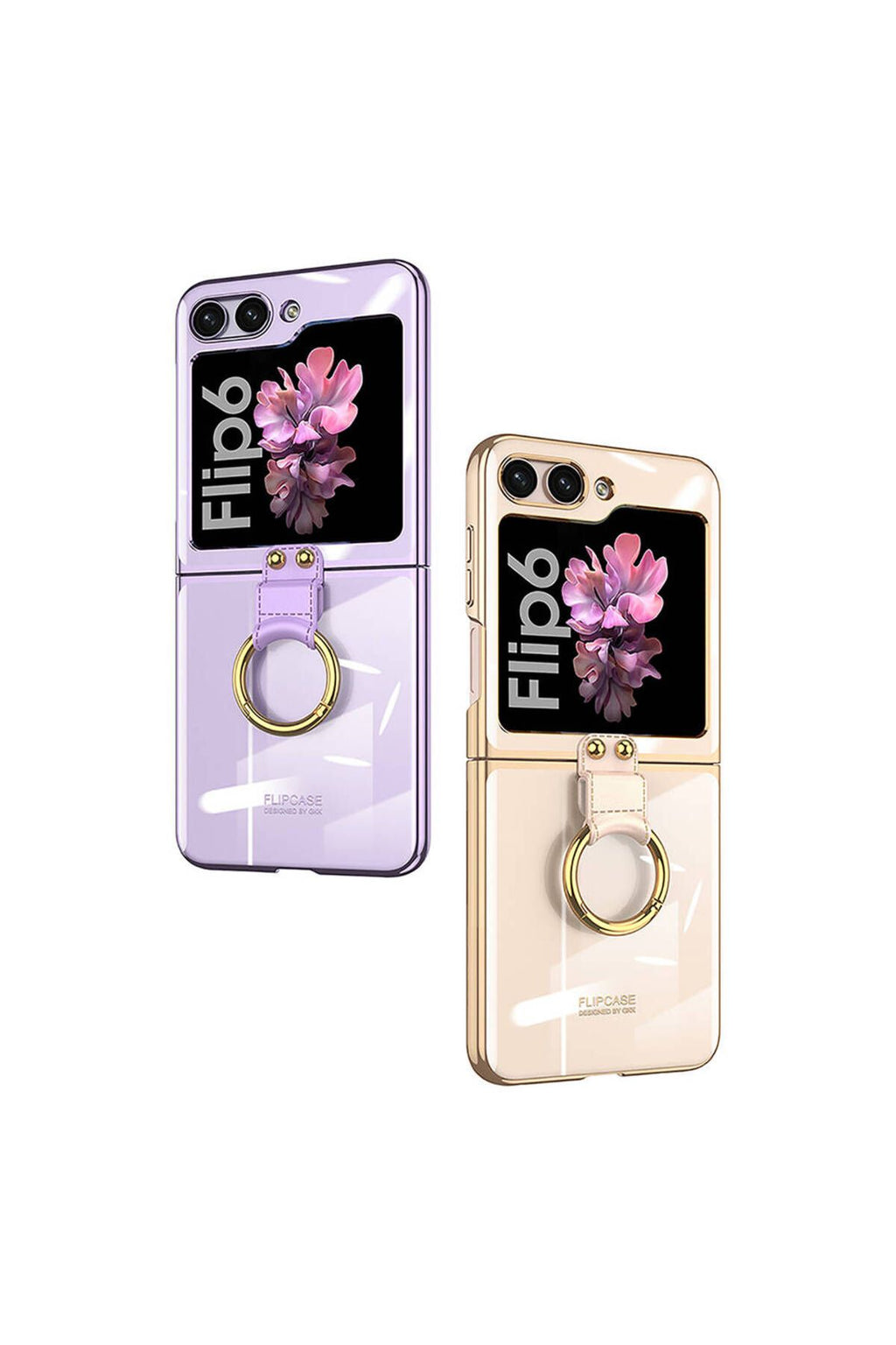 Galaxy Z Flip 6 Kılıf Zore Yüzüklü Kıpta Kapak-Mavi