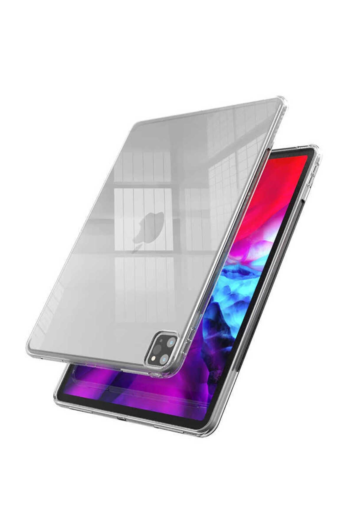 iPad Pro 12.9 Pro 2020 (4.Nesil) - Uyumlu Uyumlu Zore Tablet Süper Silikon Kapak-Renksiz
