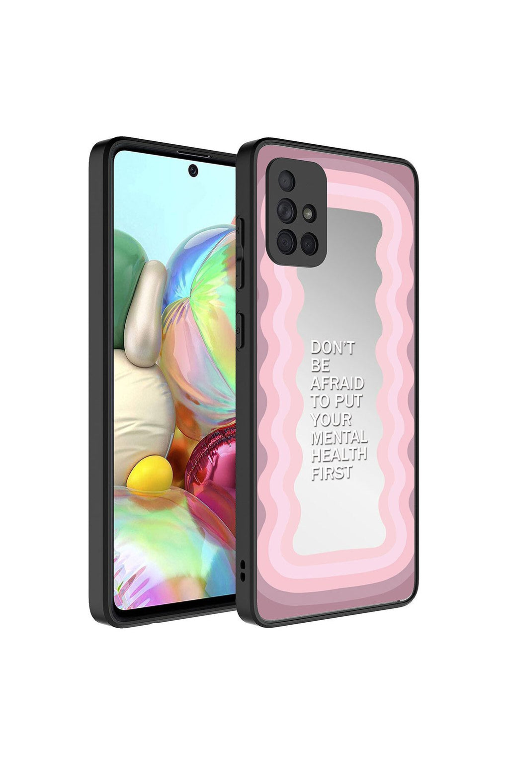 Galaxy A51 Kılıf Aynalı Desenli Kamera Korumalı Parlak AKAV Mirror Kapak - Ayna
