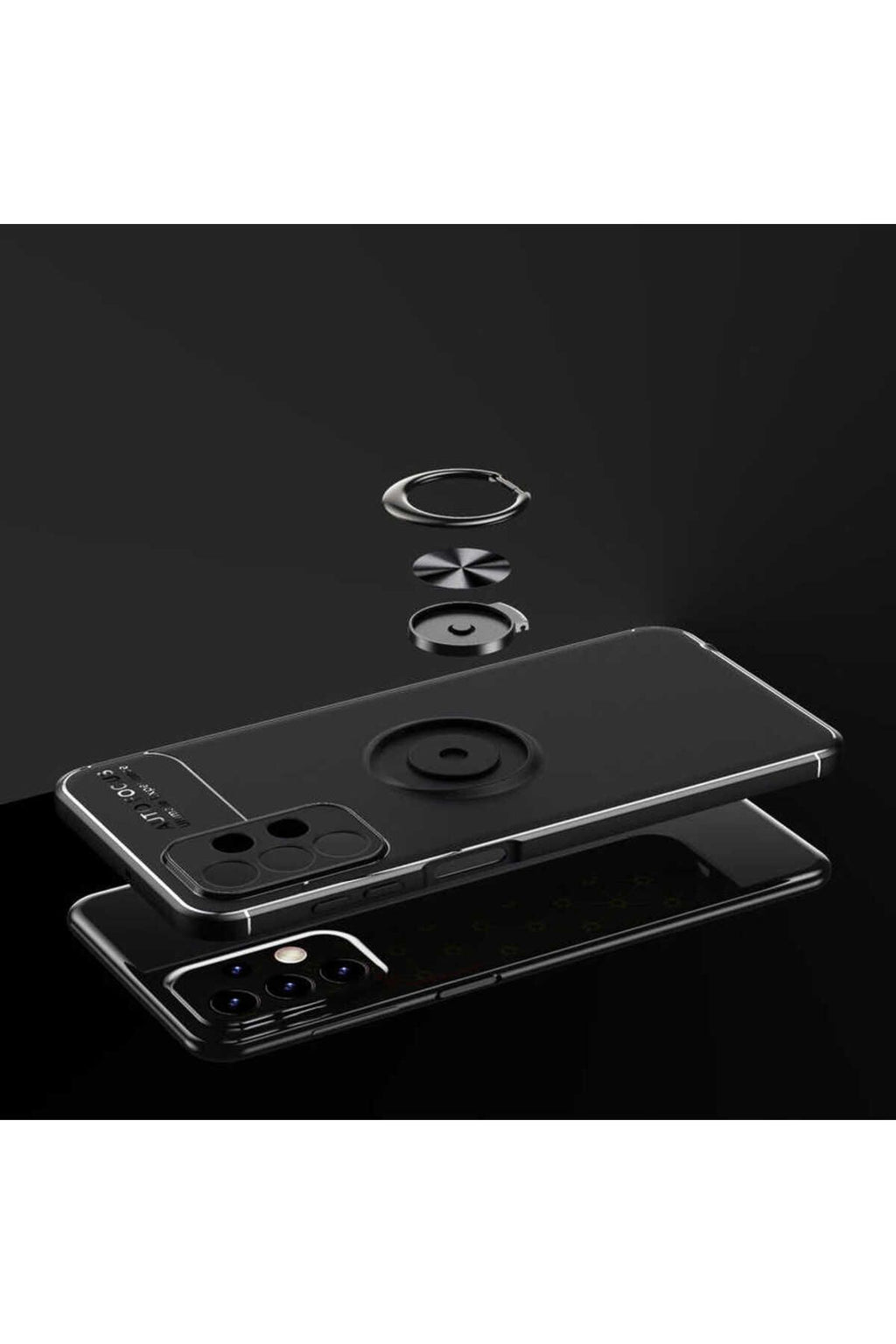 Galaxy A23 Kılıf Zore Ravel Silikon Kapak - Siyah-Kırmızı