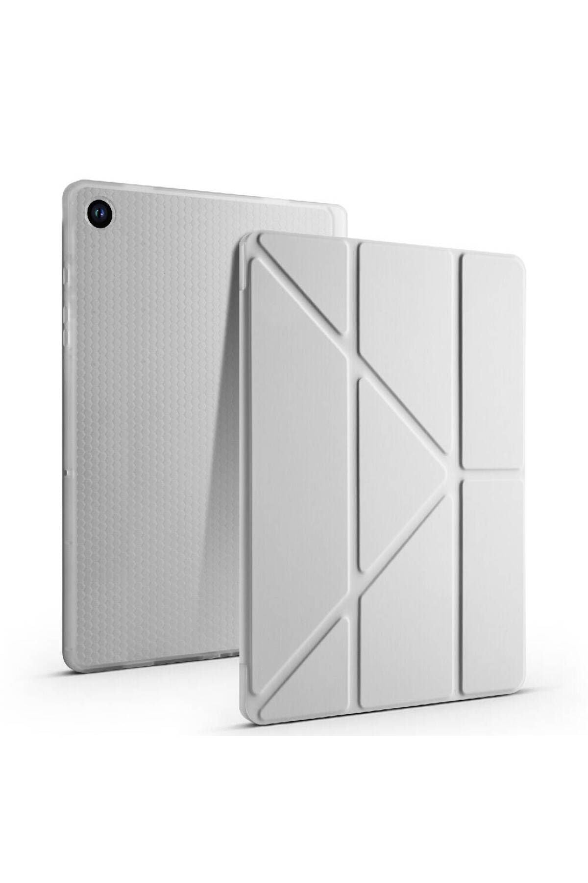 Galaxy Tab A9 Plus Kılıf Uyumlu Zore Tri Folding Kalem Bölmeli Standlı Kılıf-Lacivert