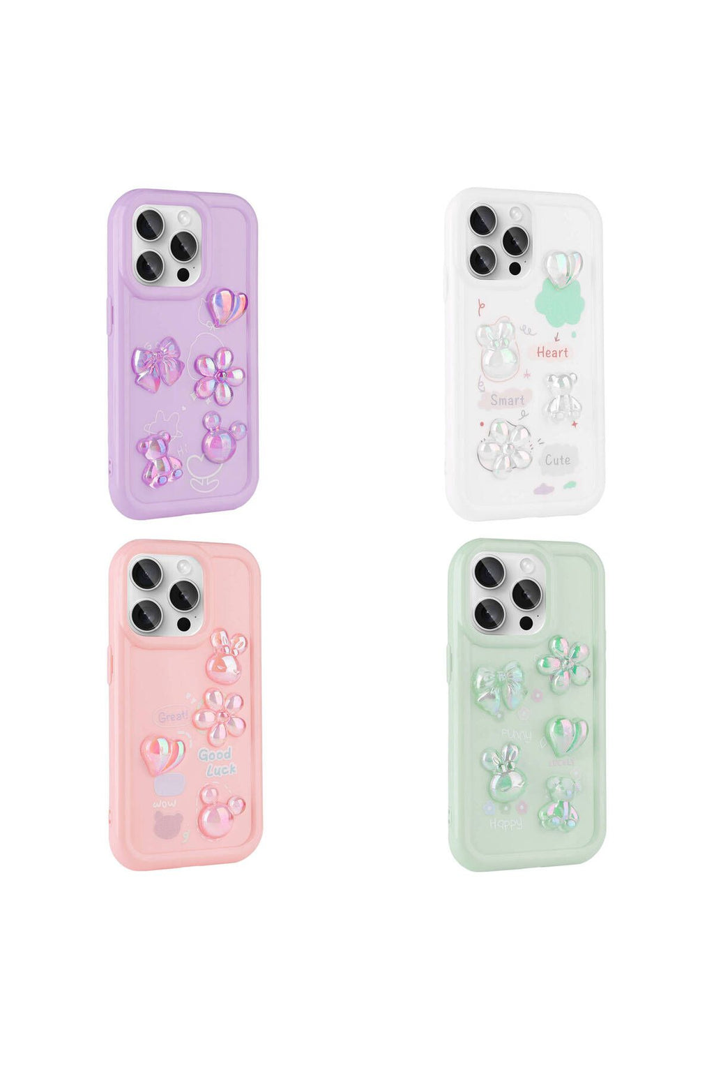 iPhone 14 Pro Uyumlu Kabartma Figürlü Parlak Zore Toys Silikon Kılıf-Mor