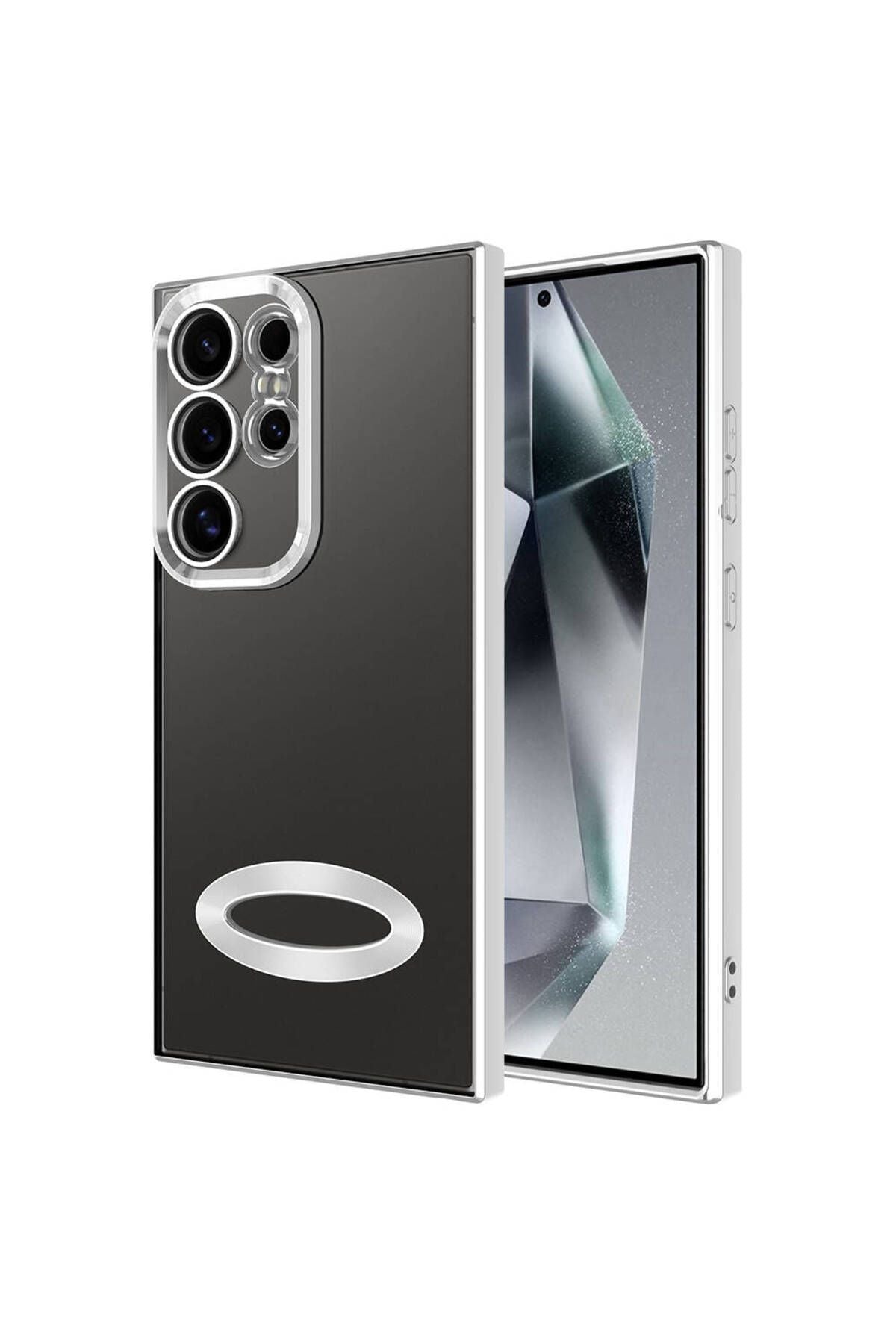 Galaxy S24 Ultra Kılıf Kamera Korumalı Logo Gösteren Zore Omega Kapak - Sierra Mavi