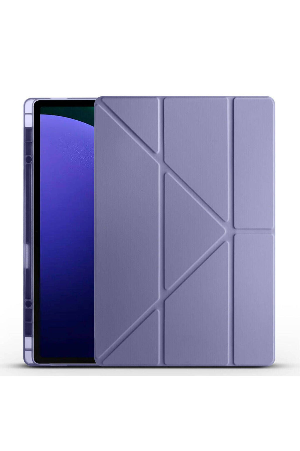 Galaxy Tab S10 Ultra Kılıf Zore Tri Folding Kalem Bölmeli Standlı Kılıf - Mor