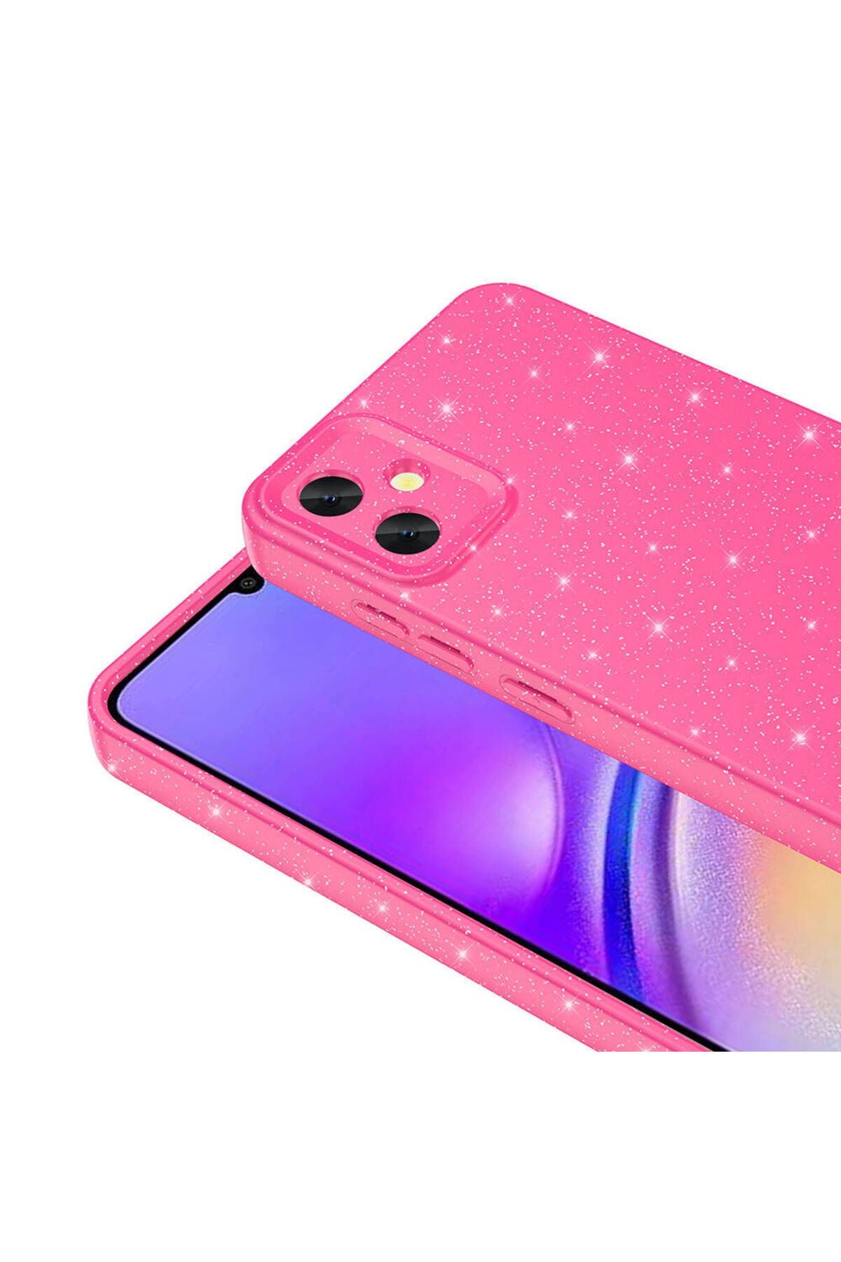 Galaxy A05 Kılıf Kamera Korumalı Simli Lüks Zore Koton Kapak - Gümüş