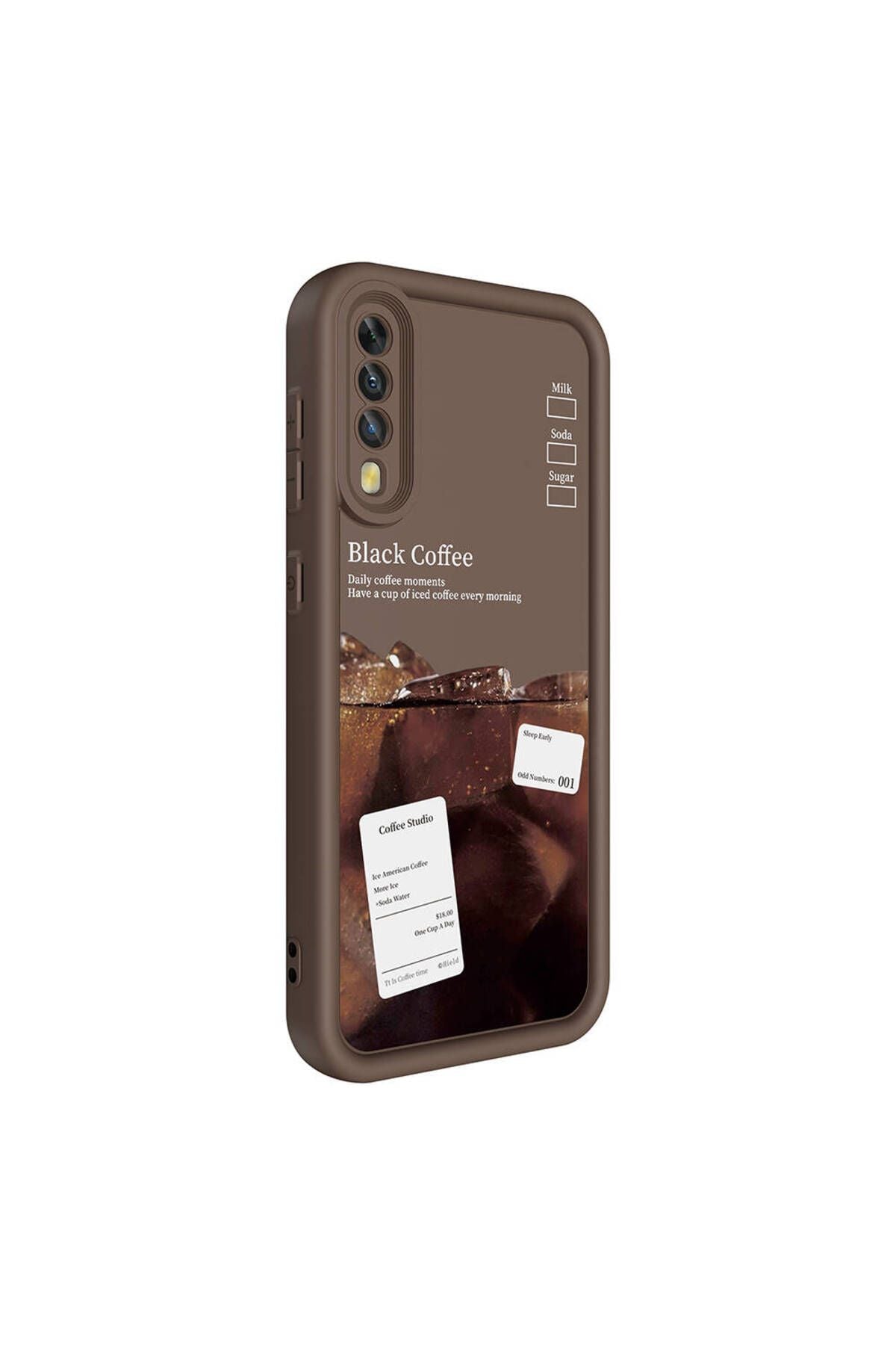 Galaxy A50 Kılıf Kamera Korumalı Baskılı Arka Yüzey Zore Klas Kapak - Koyu Kahve