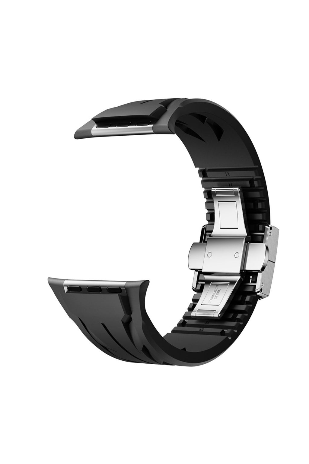 Apple Watch 44mm KRD-127 Metal Tokalı Silikon Kordon-Kırmızı