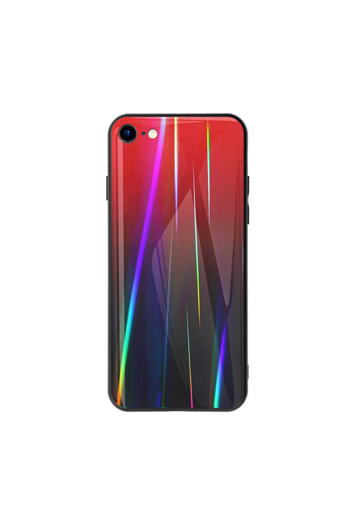 iPhone SE 2022 Uyumlu Zore Friz Cam Kılıf-Kırmızı