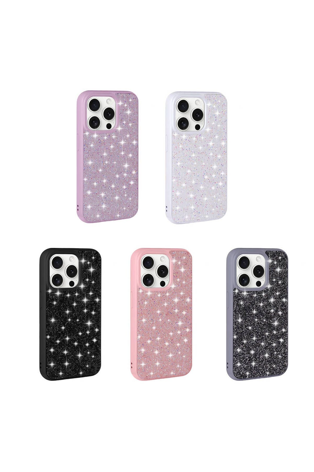 iPhone 15 Pro Max Uyumlu Parlak Taşlı Tasarım Pırlanta CSM Zore Kılıf-Pembe