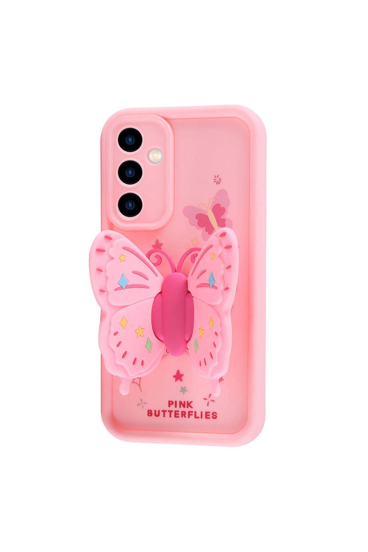 Galaxy A05S Kılıf Kamera Korumalı Figür Tasarımlı Zore Kapya Kapak-Pembe Koyu